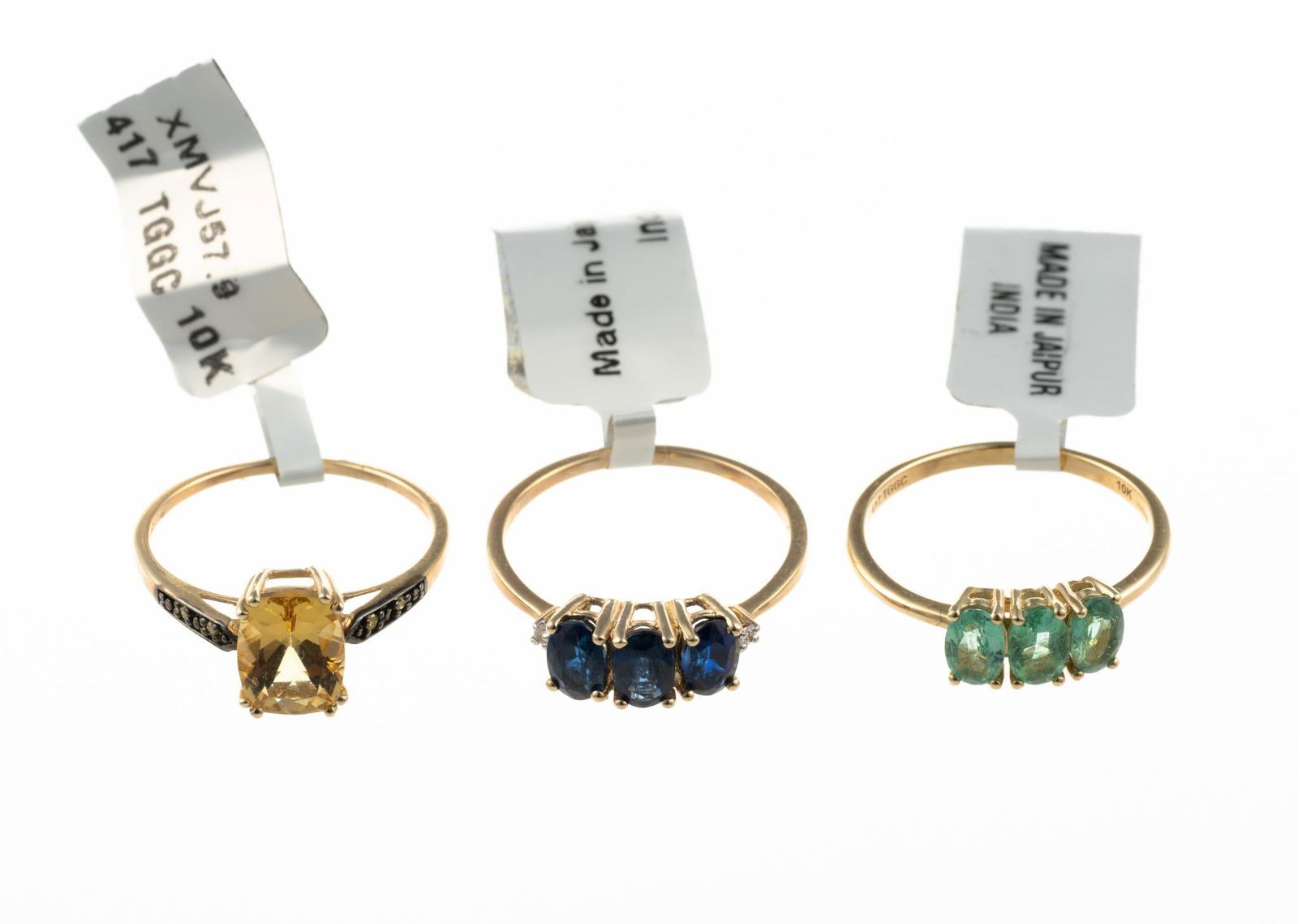 Three 10K Gold Gemstone Rings (1 of 4)