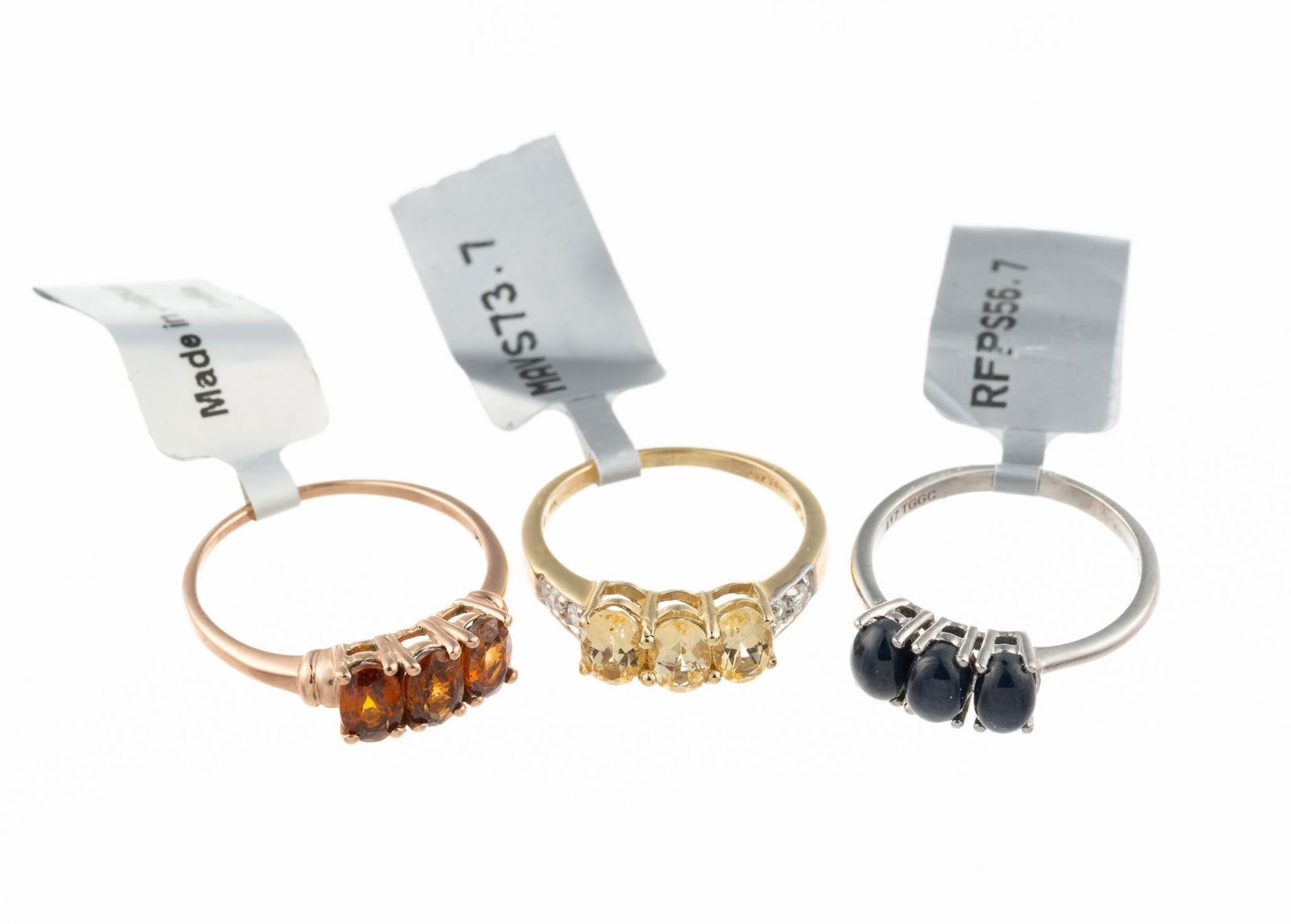 Three 10K Gold Gemstone Rings (1 of 3)