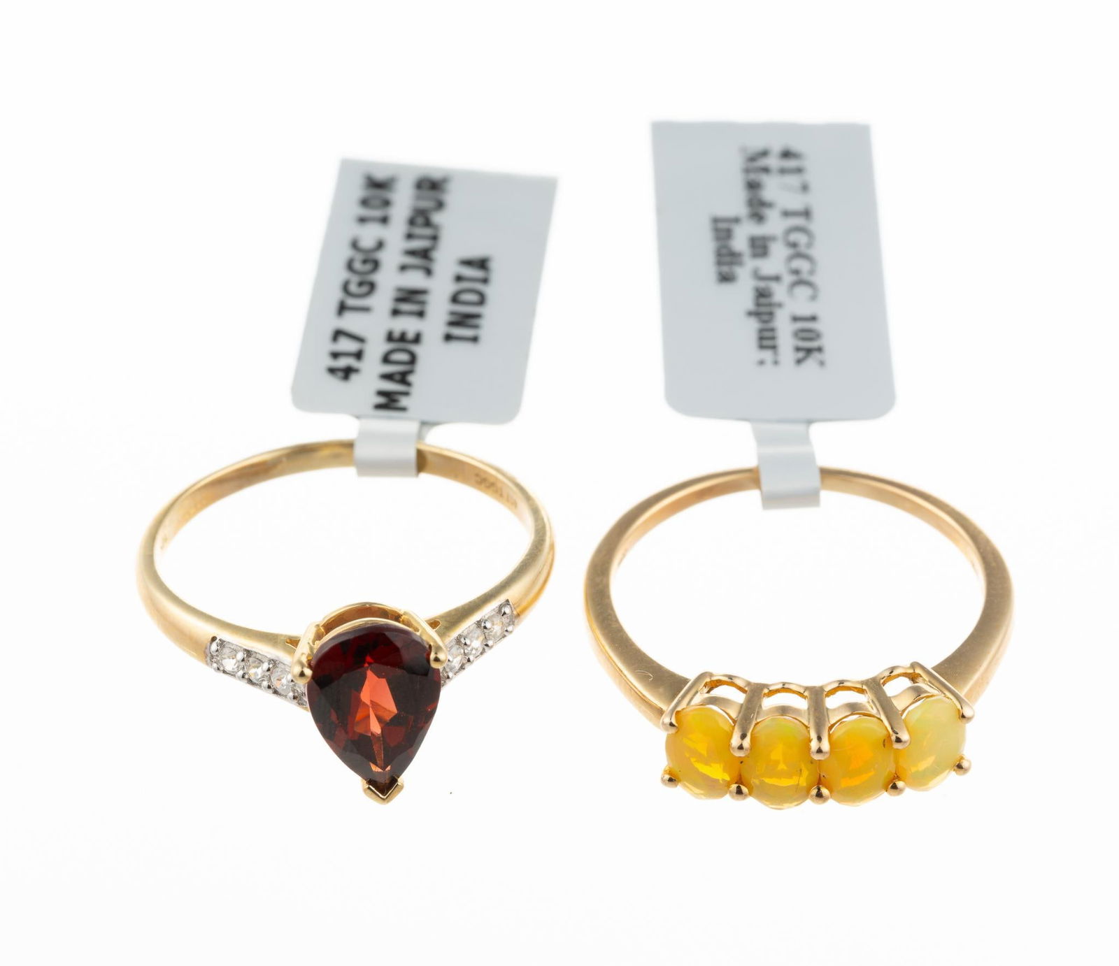 Two 10K Gold Gemstone Rings (1 of 4)