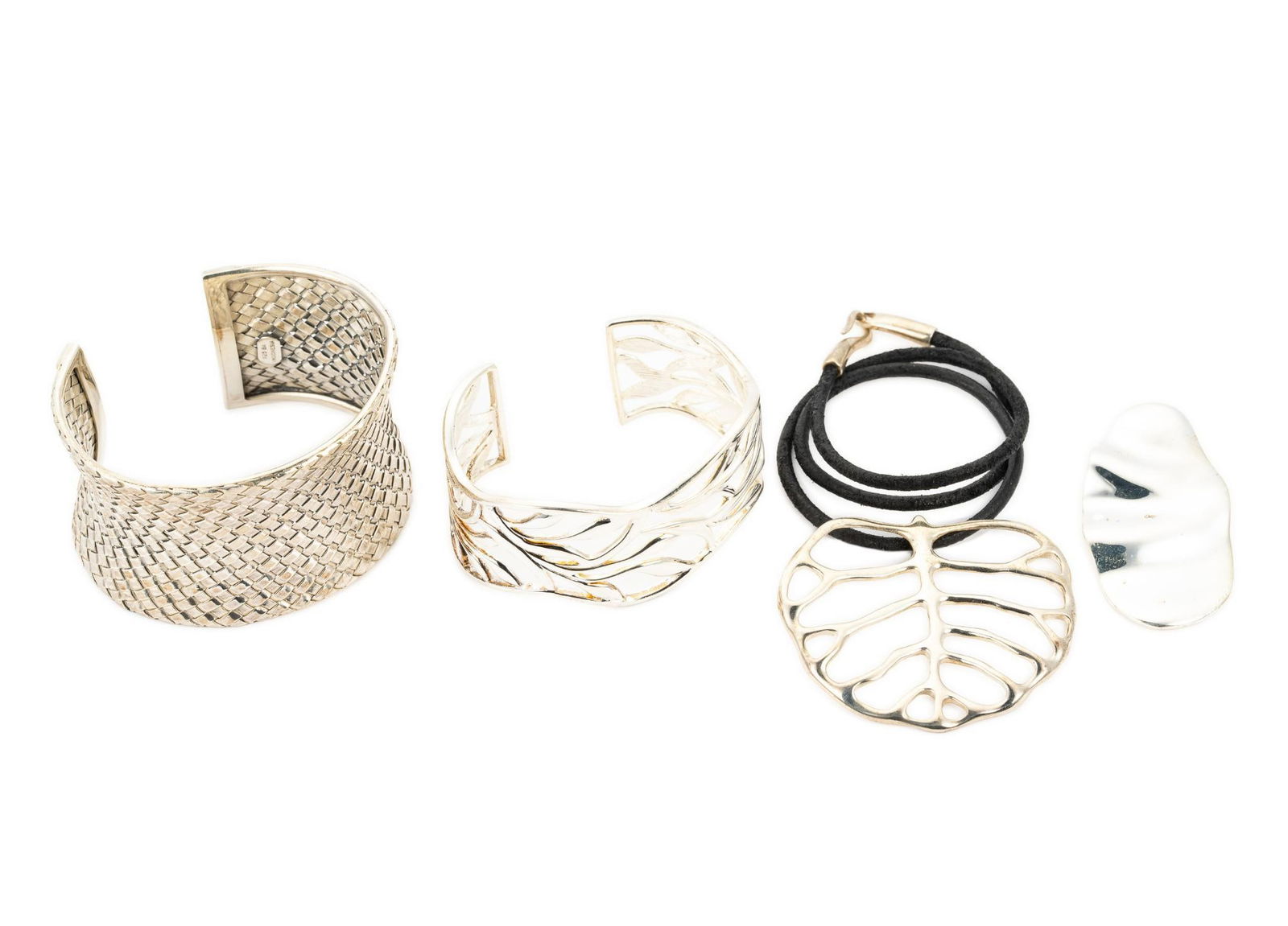 Two Sterling Silver Cuff Bracelets and Pendant Necklace (1 of 5)