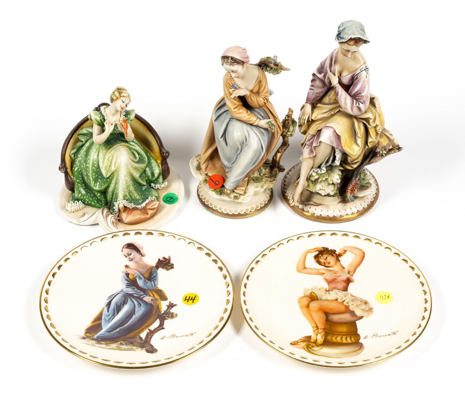 (3) Figurines & (2) Plates by Borsato (1 of 8)