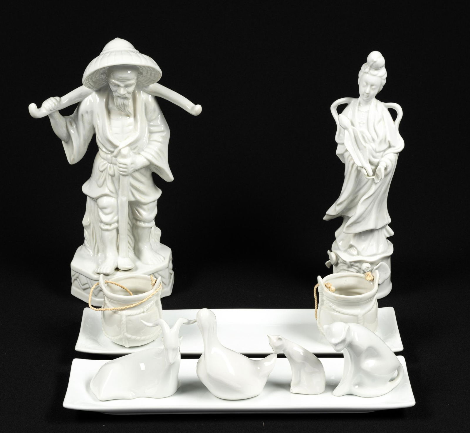 (10) Asian White Ceramic Curios (1 of 7)