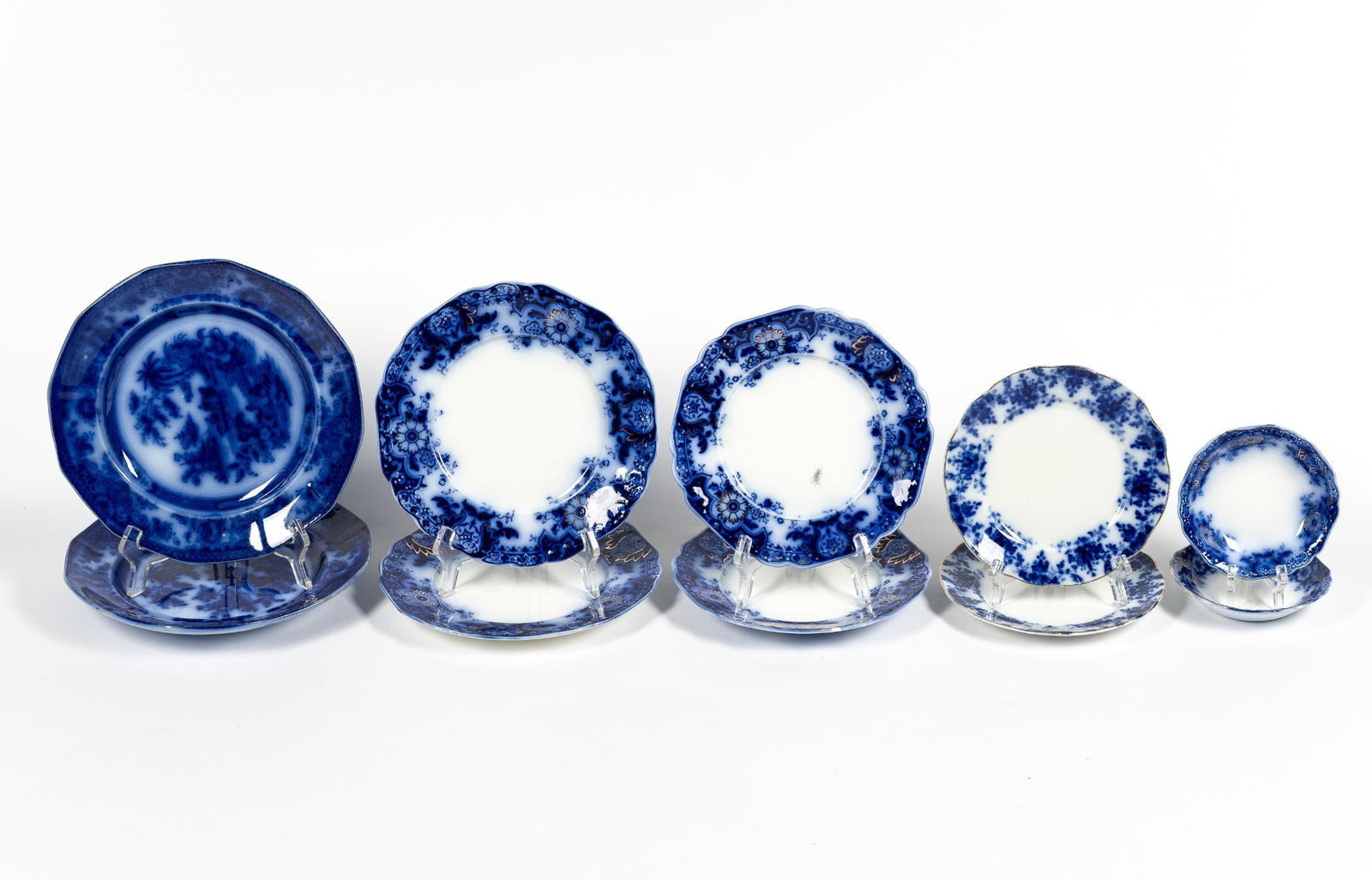 8 Pcs Brooklyn Royal Semi Porcelain Johnson Bros and 2 Flow Blue Plates (1 of 5)