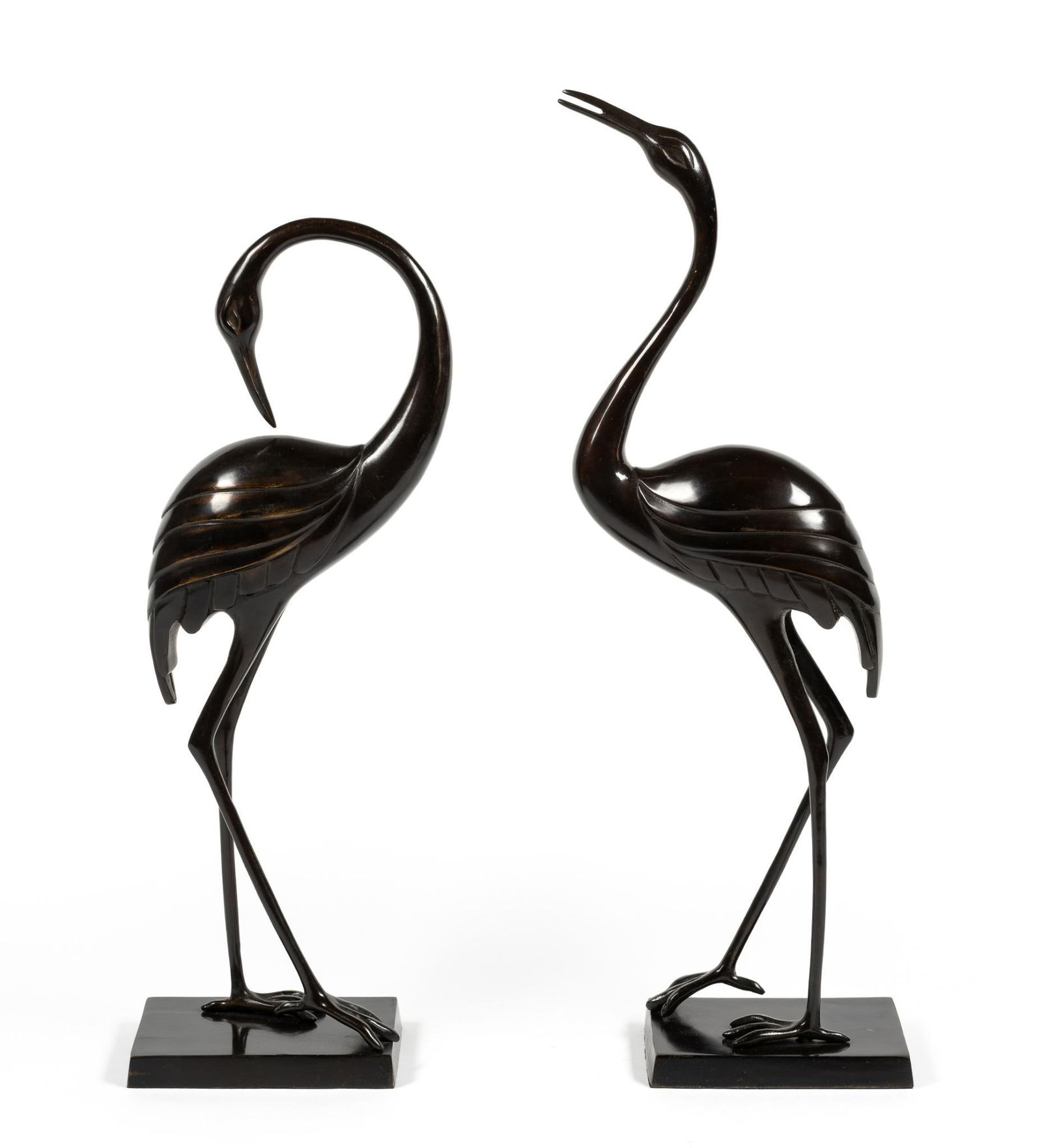 (2) Metal Bombay Decorator Crane Statues (1 of 4)
