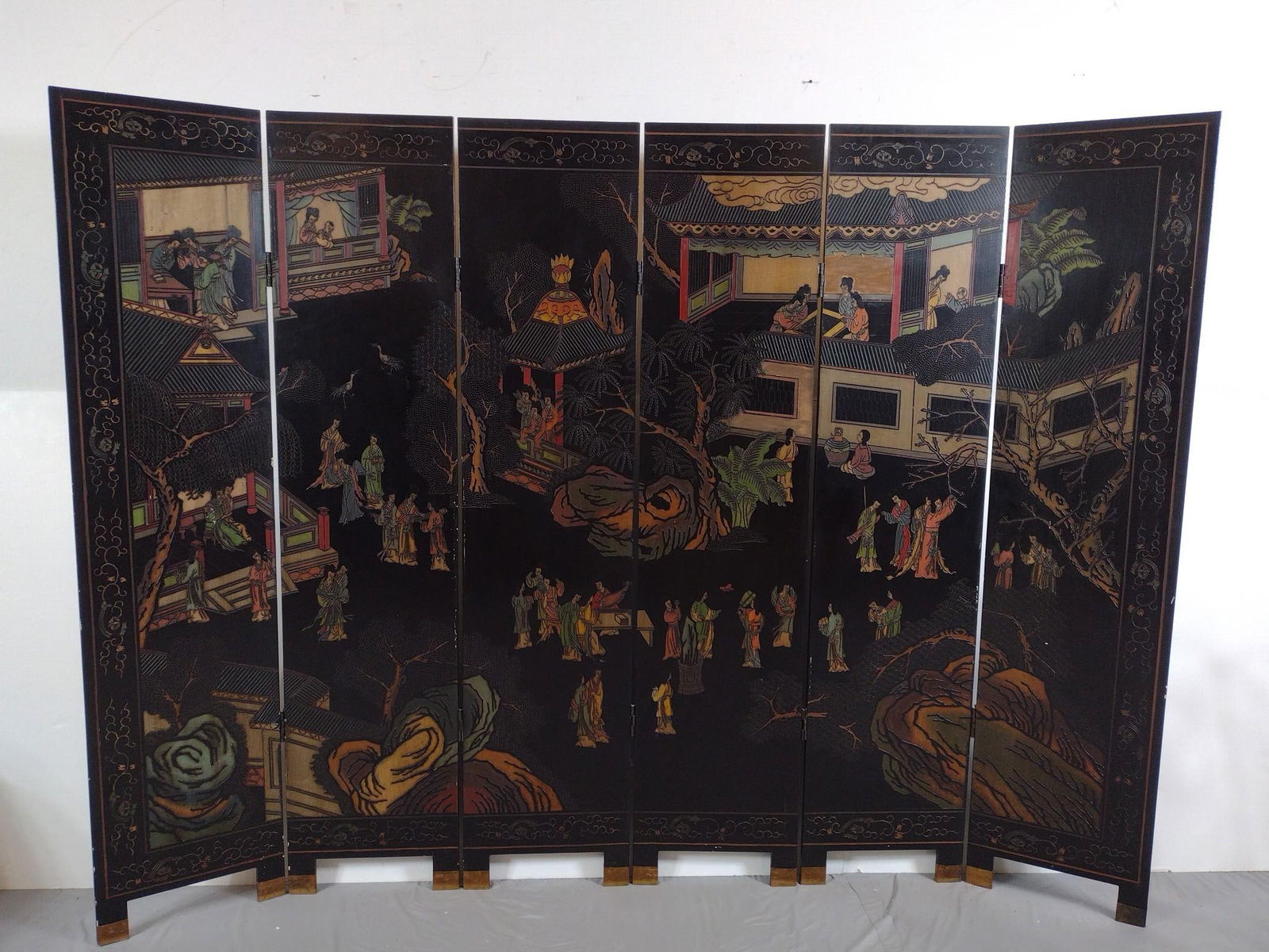 6 Panel Asian Room Divider (1 of 4)