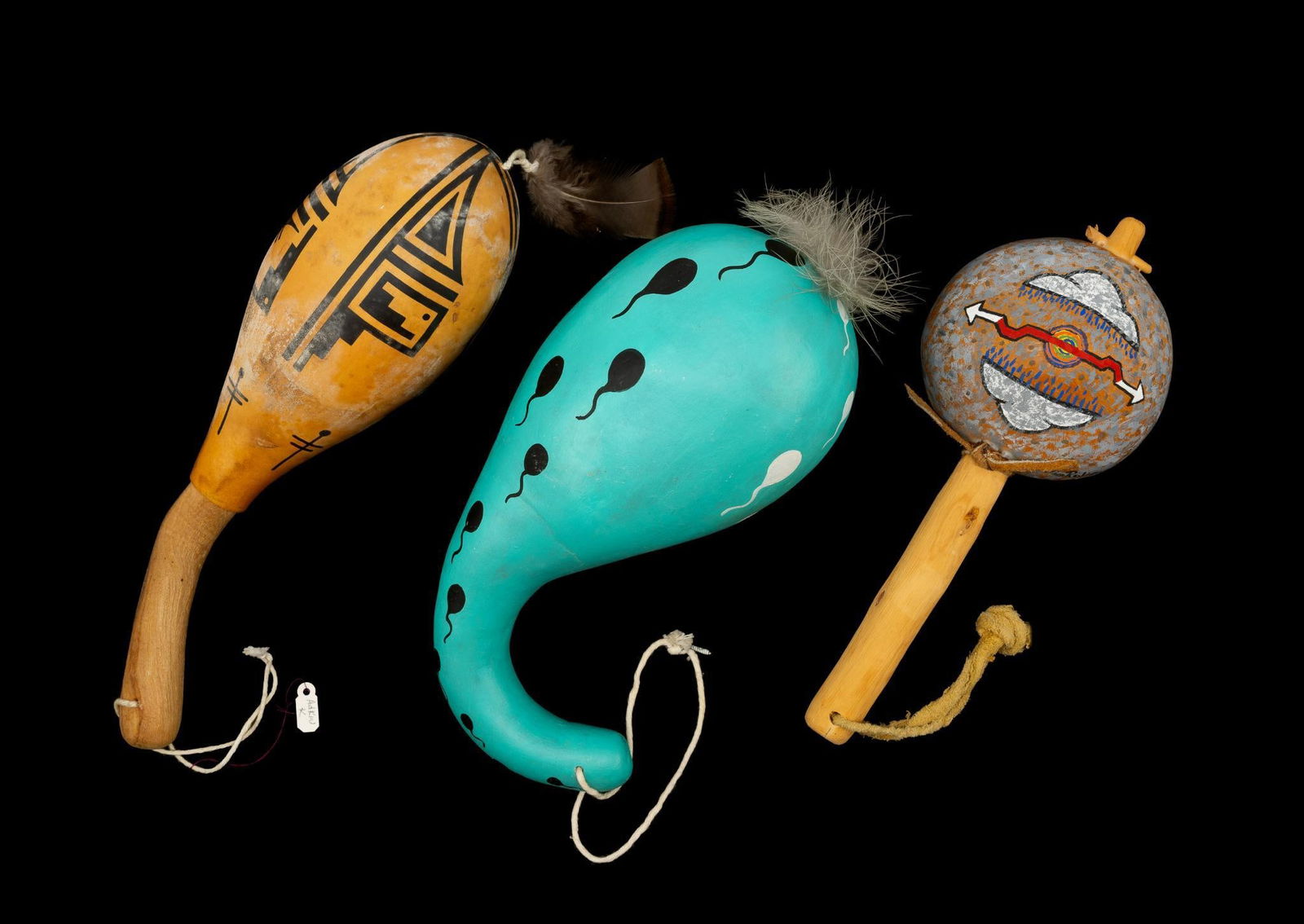 (3) Hopi Gourd Dance Rattles (1 of 3)