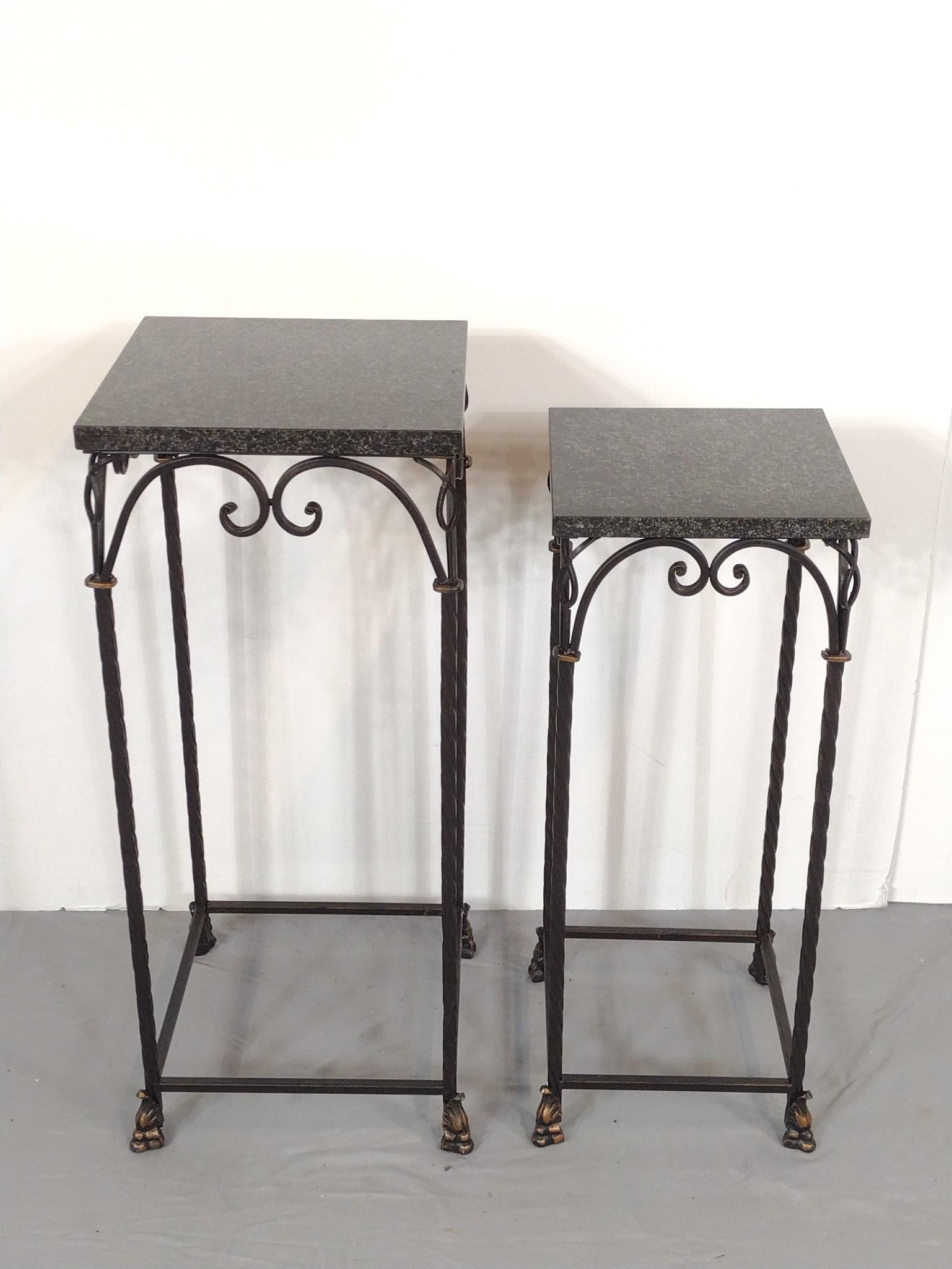 2 Marble Top Plant Stands (1 of 3)