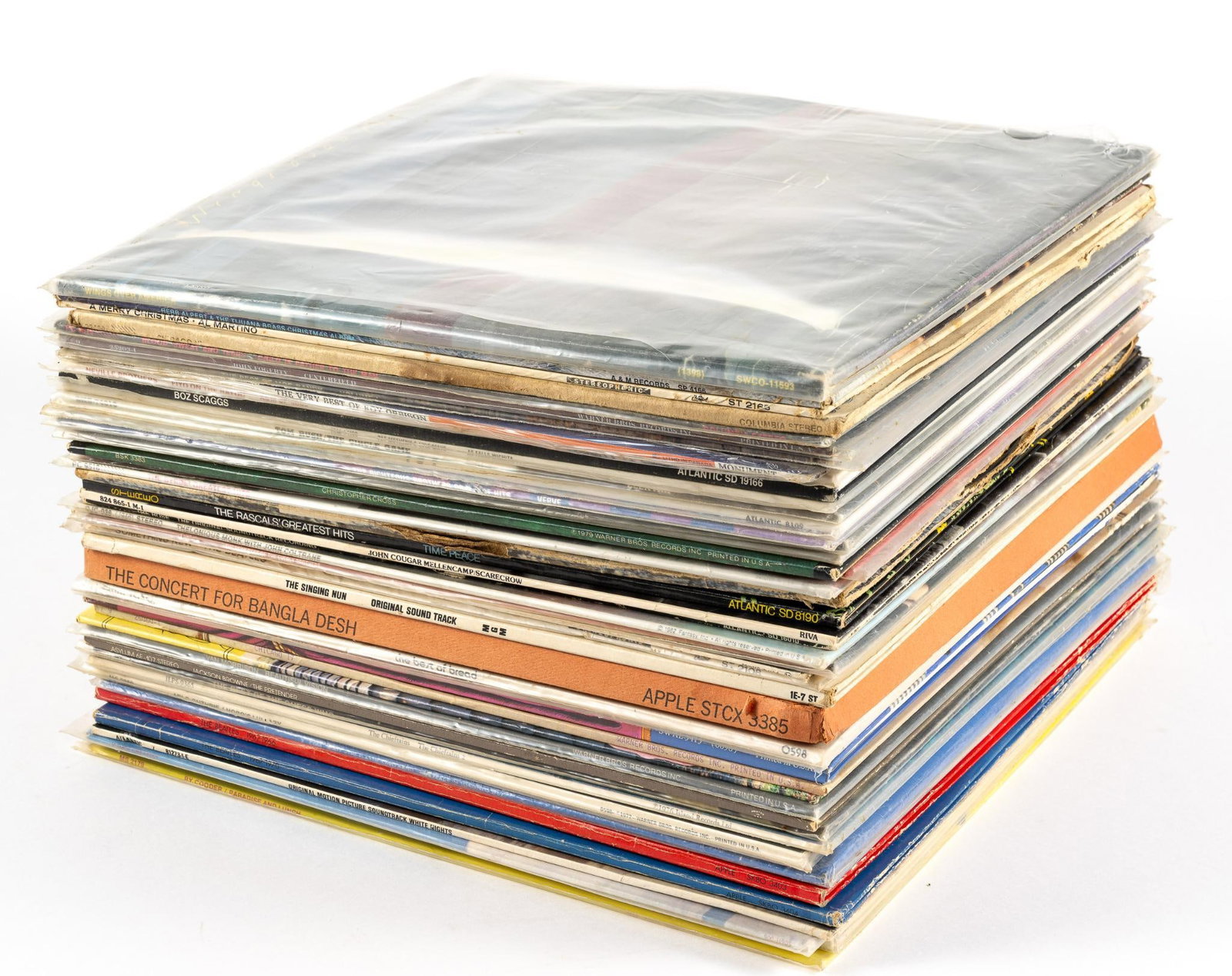 Christmas, Pop, and Rock Albums incl The Beatles: Large lot of Christmas, pop, and rock albums.