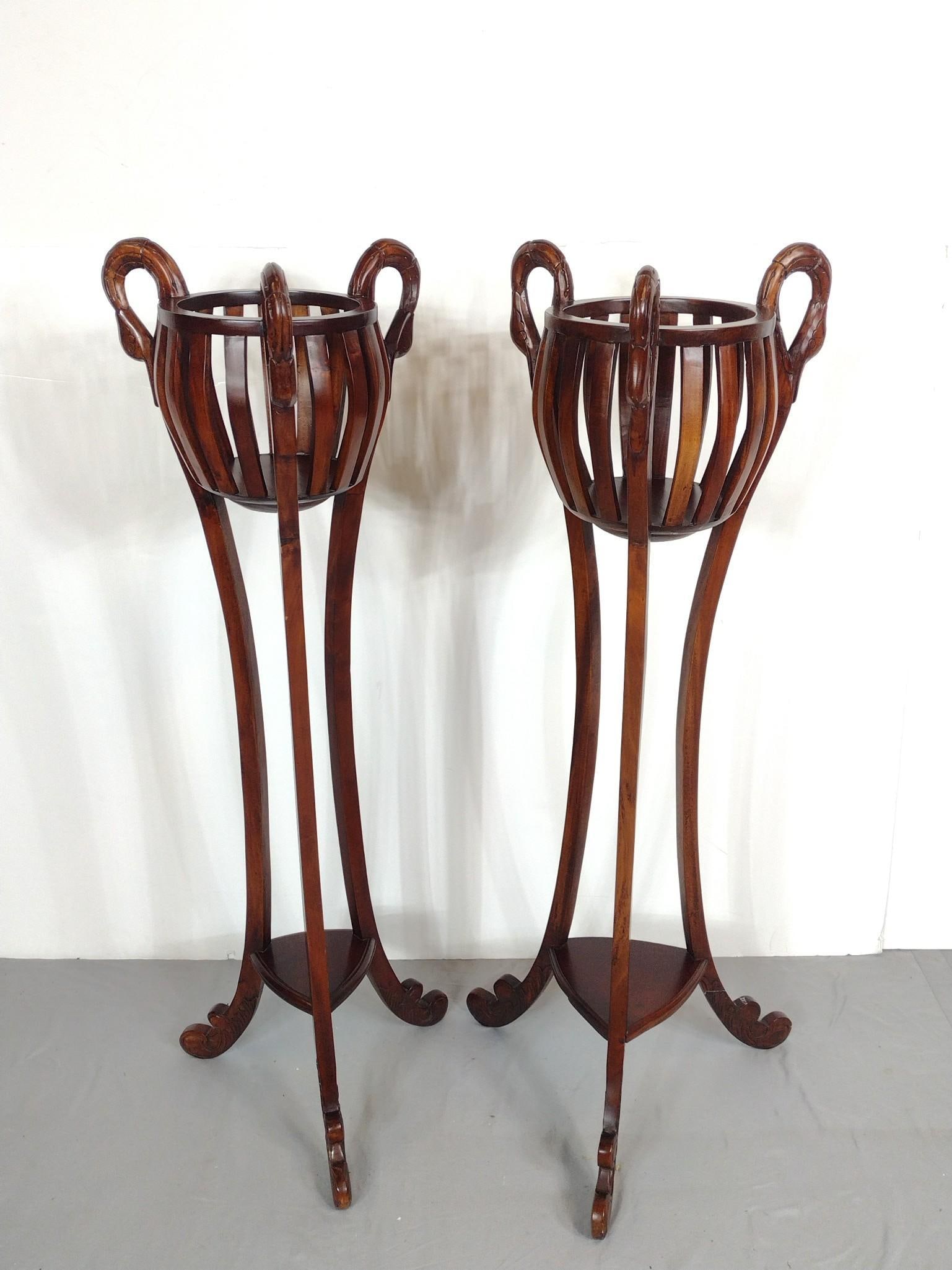 Pair Of Swan Planter Stands (1 of 3)