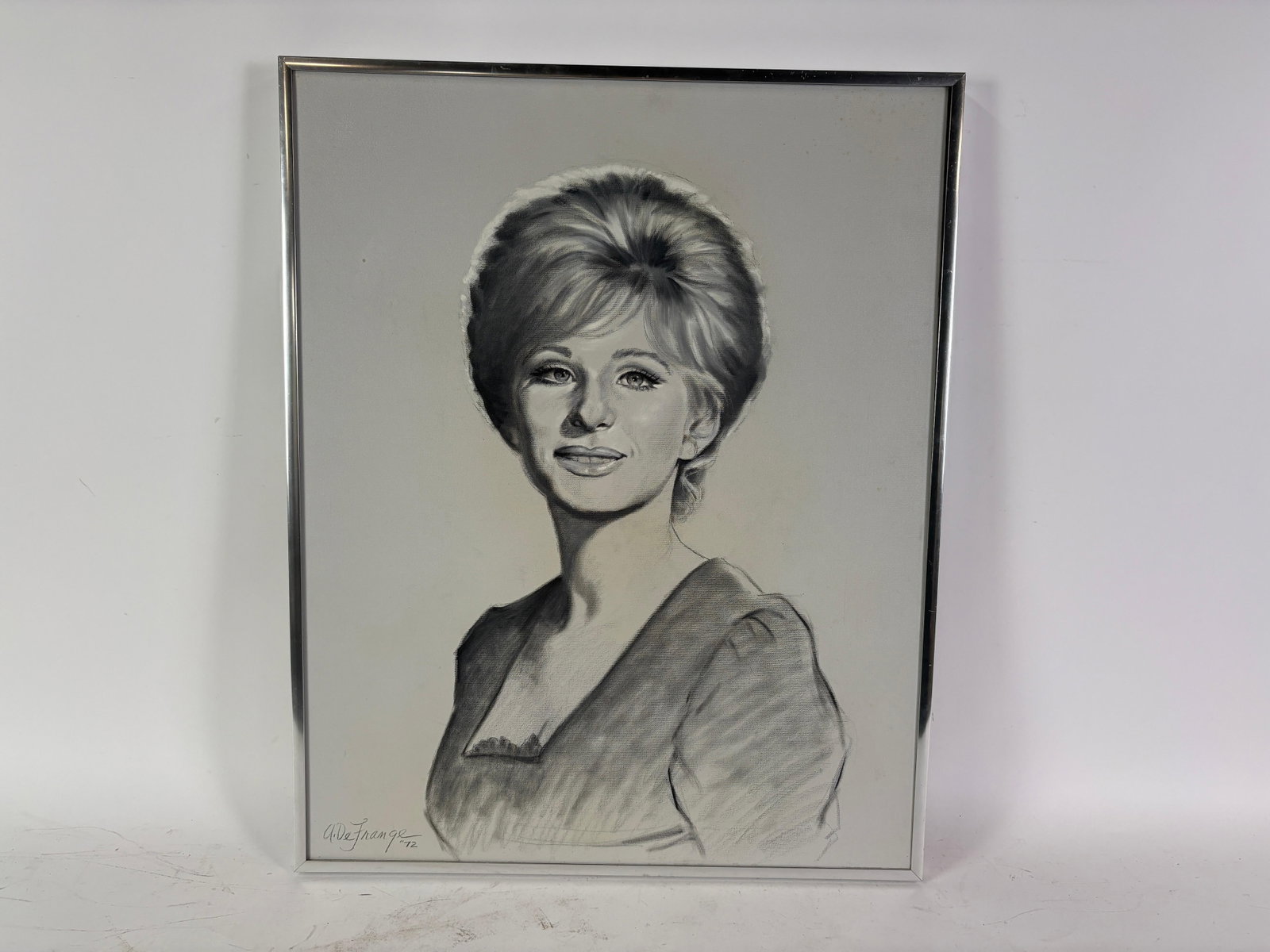 Anthony De Frange Barbara Streisand: NOT ELIGIBLE FOR IN-HOUSE SHIPPING. Signed lower left. Overall 31" high x 24-3/4" wide.
