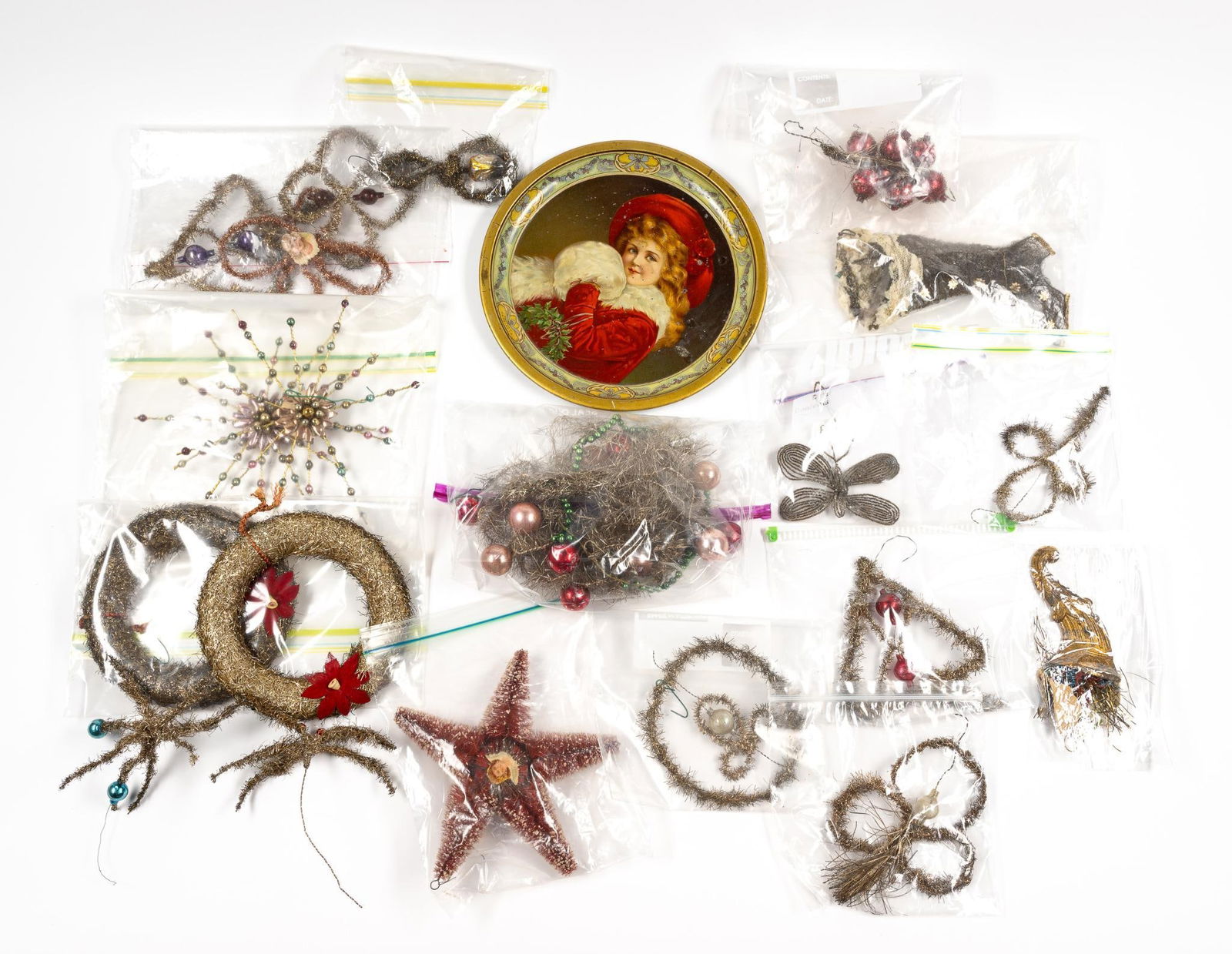 Antique German Tinsel And Mercury Glass Ornaments (1 of 6)