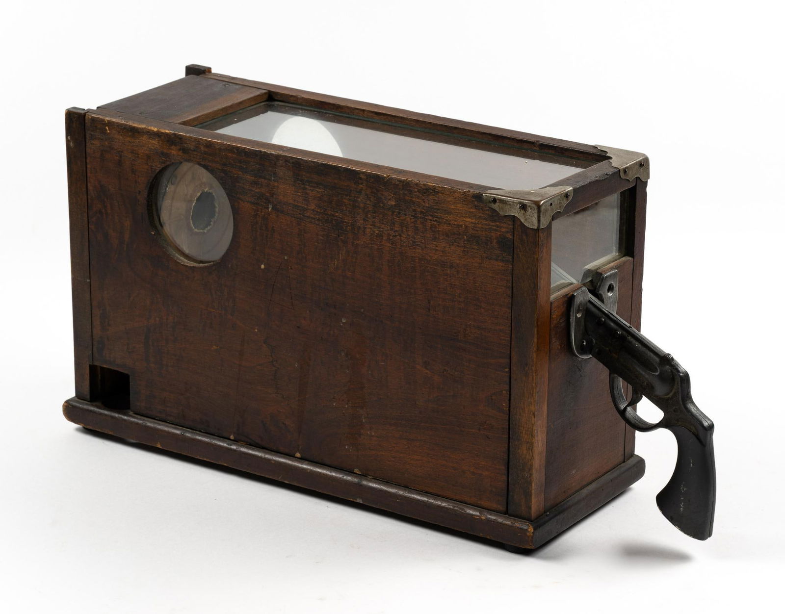 Penny Gun Trade Simulator: NOT ELIGIBLE FOR IN-HOUSE SHIPPING - See Terms for Shipping Options. 1 cent arcade shooting game. Working condition. This particular trade simulator often came with a picture of Hitler at the target.