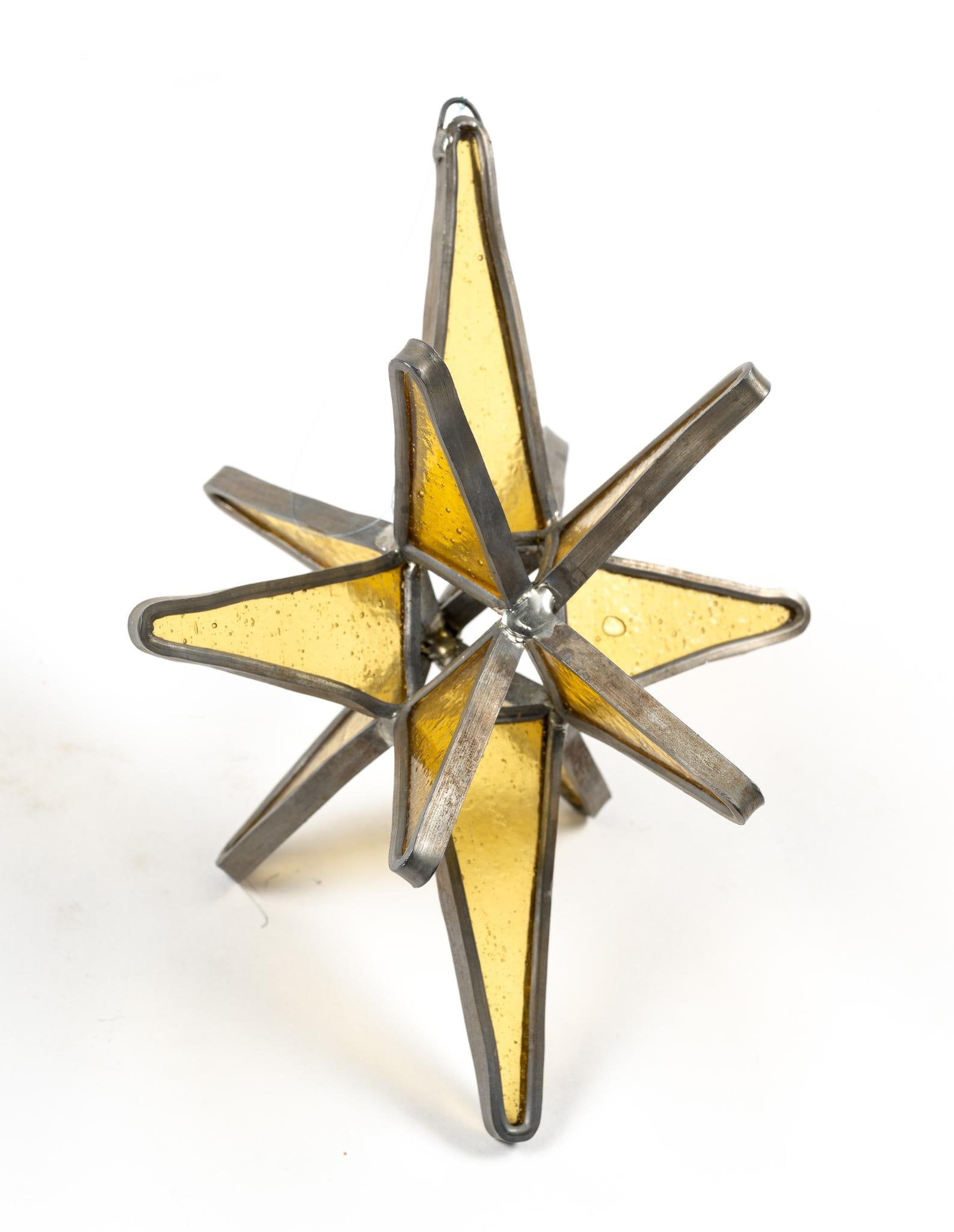 Antique Glass Moravian Star: 4-1/4" wide x 8" long.