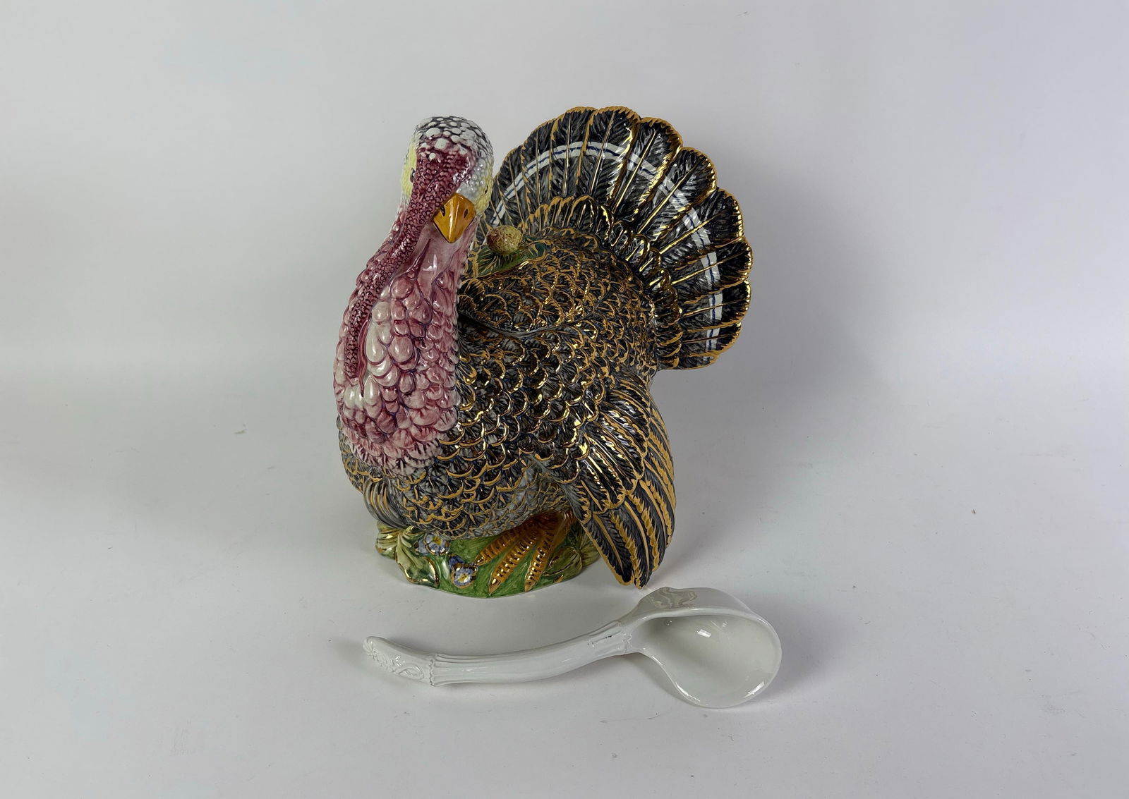 Italian Ceramic Turkey Tureen with Lid and Ladle (1 of 3)