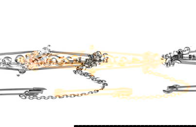 18K Rose Gold 2.13 Ct Diamond Bar Pin