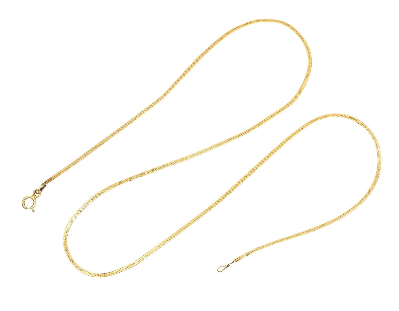 14K Gold Chain Necklace: A delicate 18" chain necklace with weight of 2.4 grams.