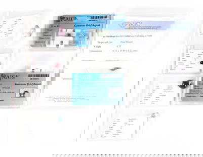 Seven Unmounted Gemstones Incl 4.15 Ct Natural Tanzanite: Loose gemstones. One oval cut 4.15 carat tanzanite blue violet, natural with lab brief report from AIGS. One oval green natural grossular garnet 1.27 carats with lab brief report from AIGS. One browni
