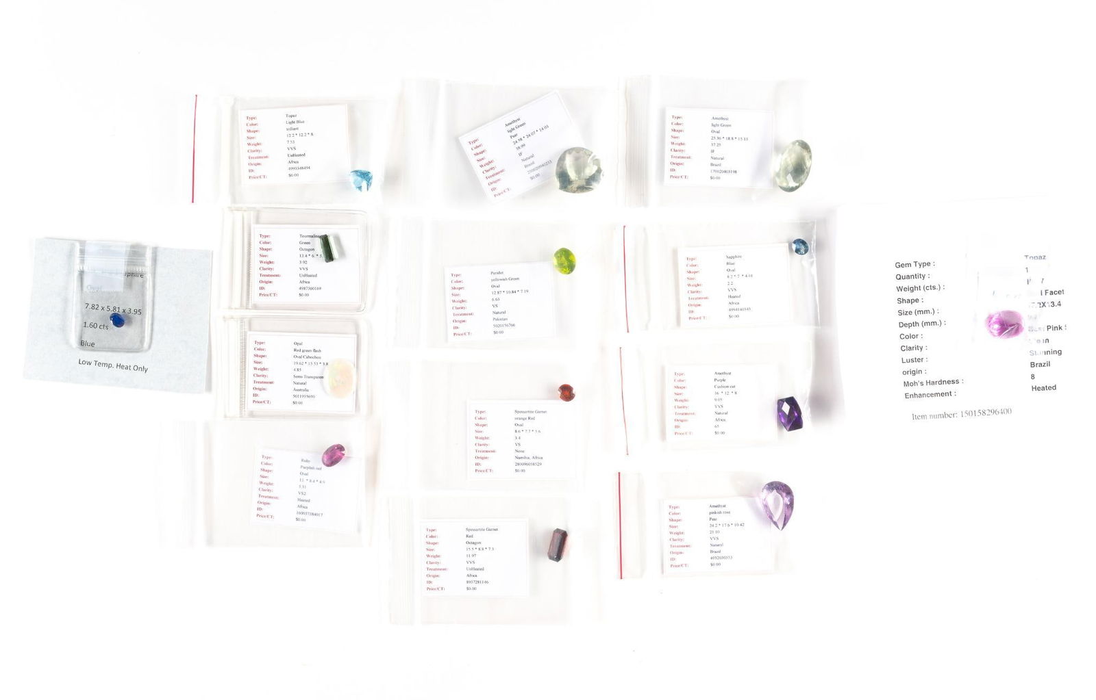 Fourteen Unmounted Gemstones (1 of 1)