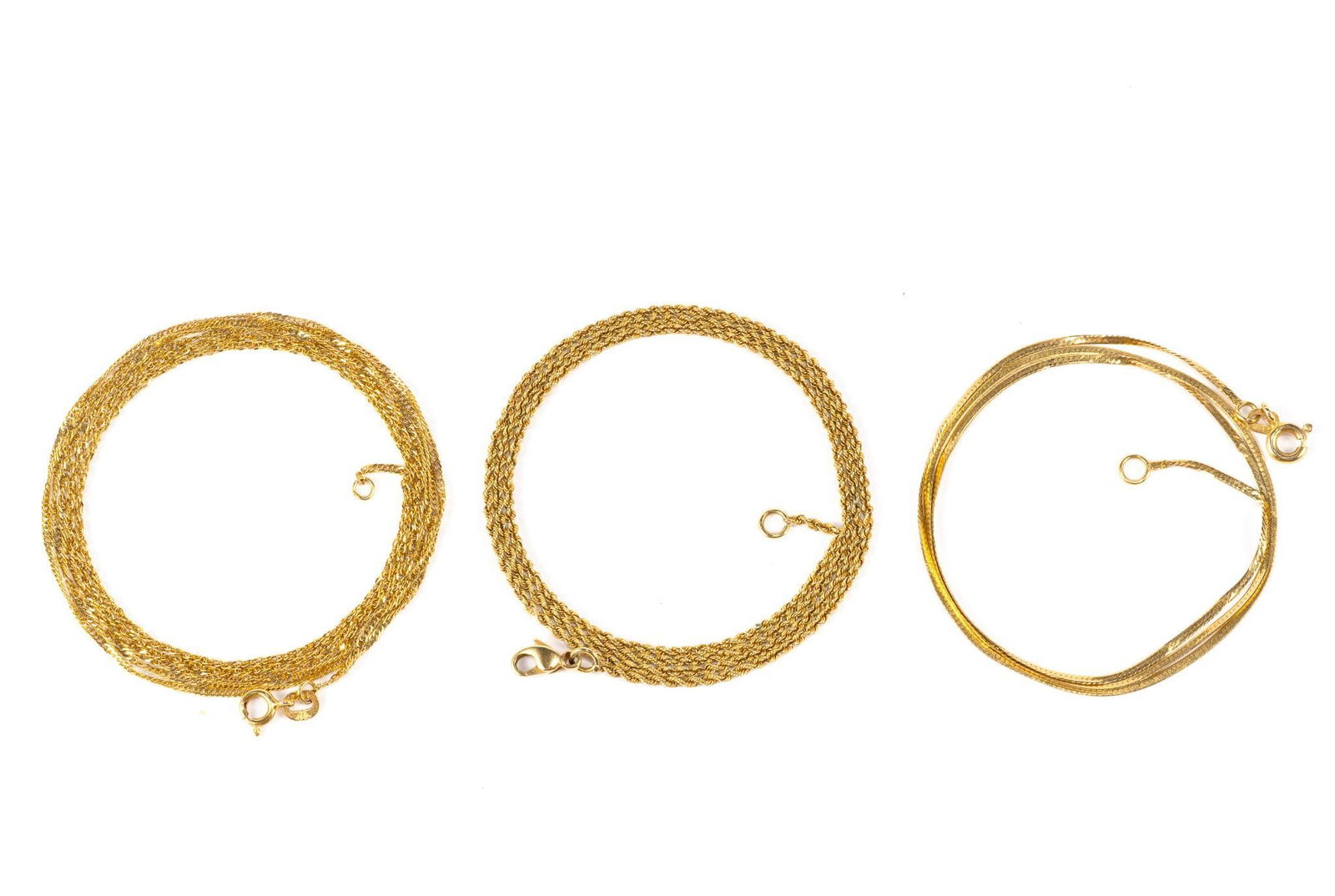 Three 14K Gold Chain Necklaces (1 of 4)