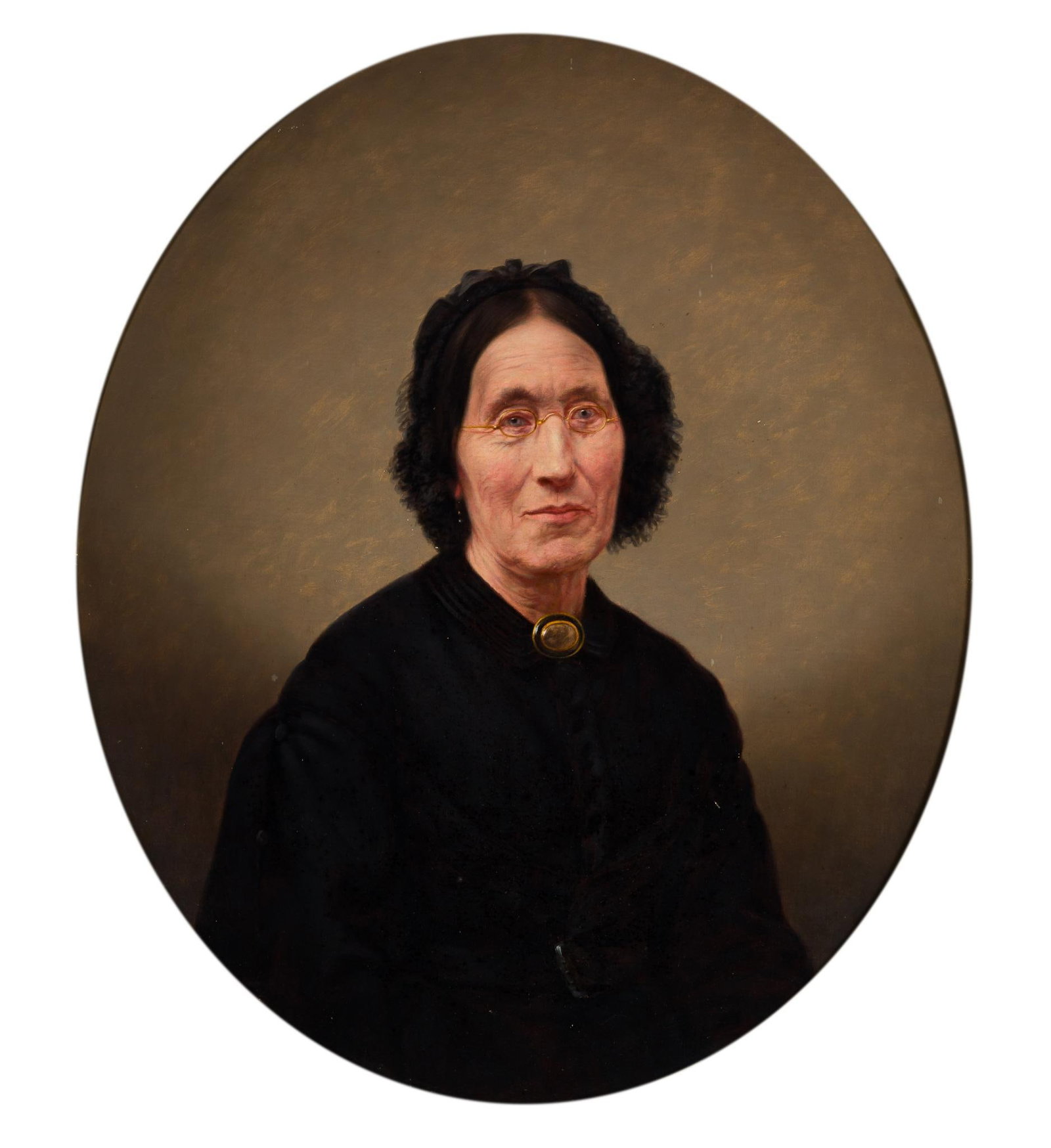 Jeremiah Pearson Hardy (American, 1800-1887) Framed Portrait: NOT ELIGIBLE FOR IN-HOUSE SHIPPING - See Terms for Shipping Options. Oil on canvas painting of "Mrs. Snow Bucksport, Maine" produce by Jeremiah Pearson Hardy 1800 - 1887, a known portrait painter from