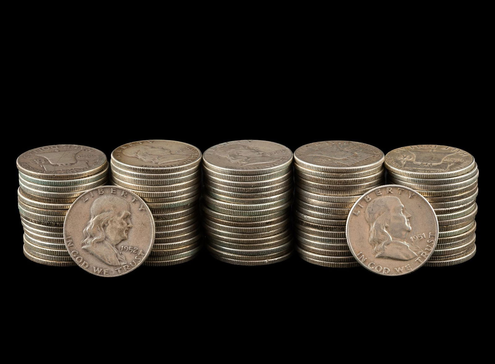 Eighty Five Franklin Silver Half Dollars (1 of 1)