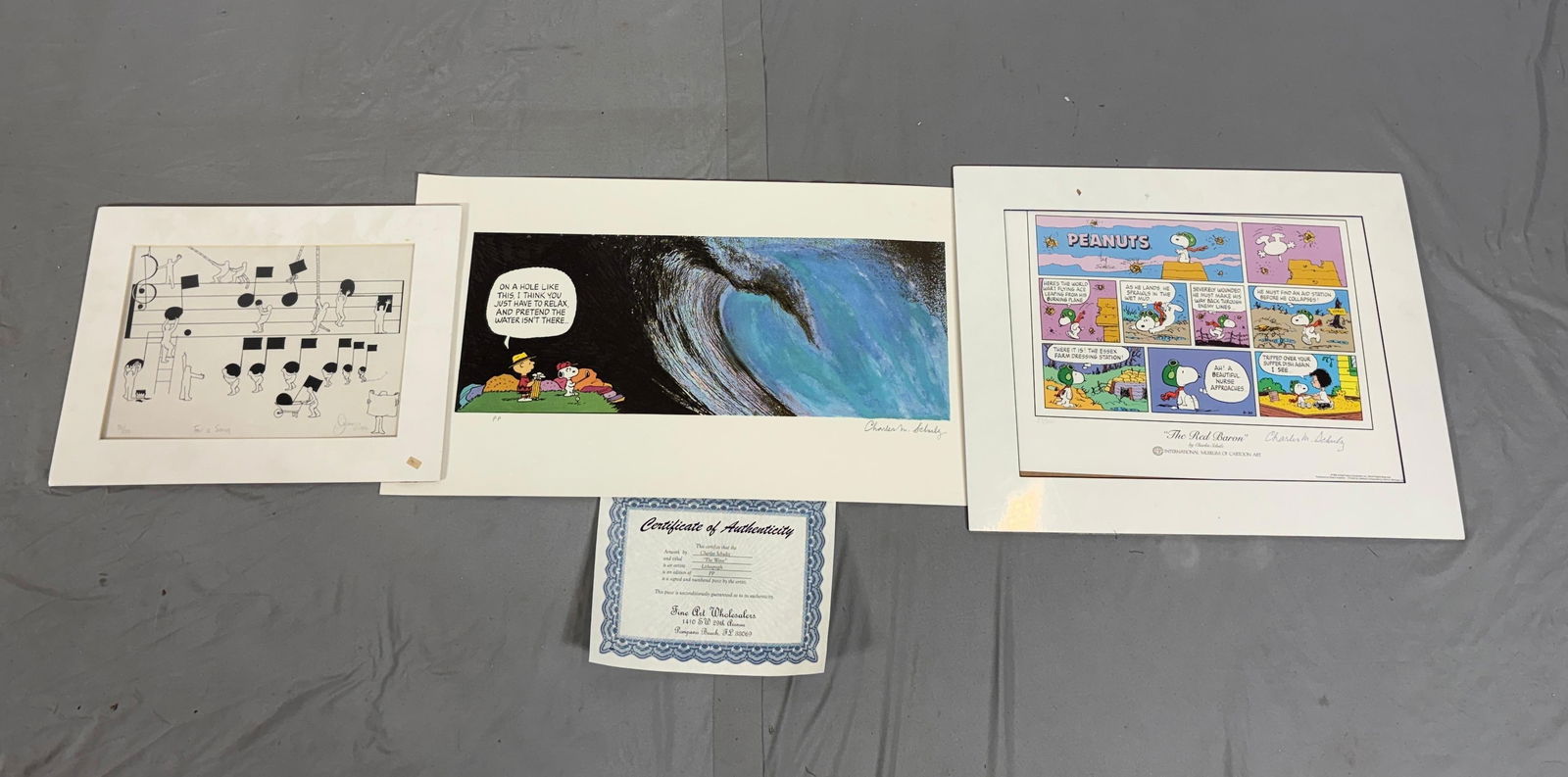 3 Signed Lithographs incl Charles Schulz (1 of 10)