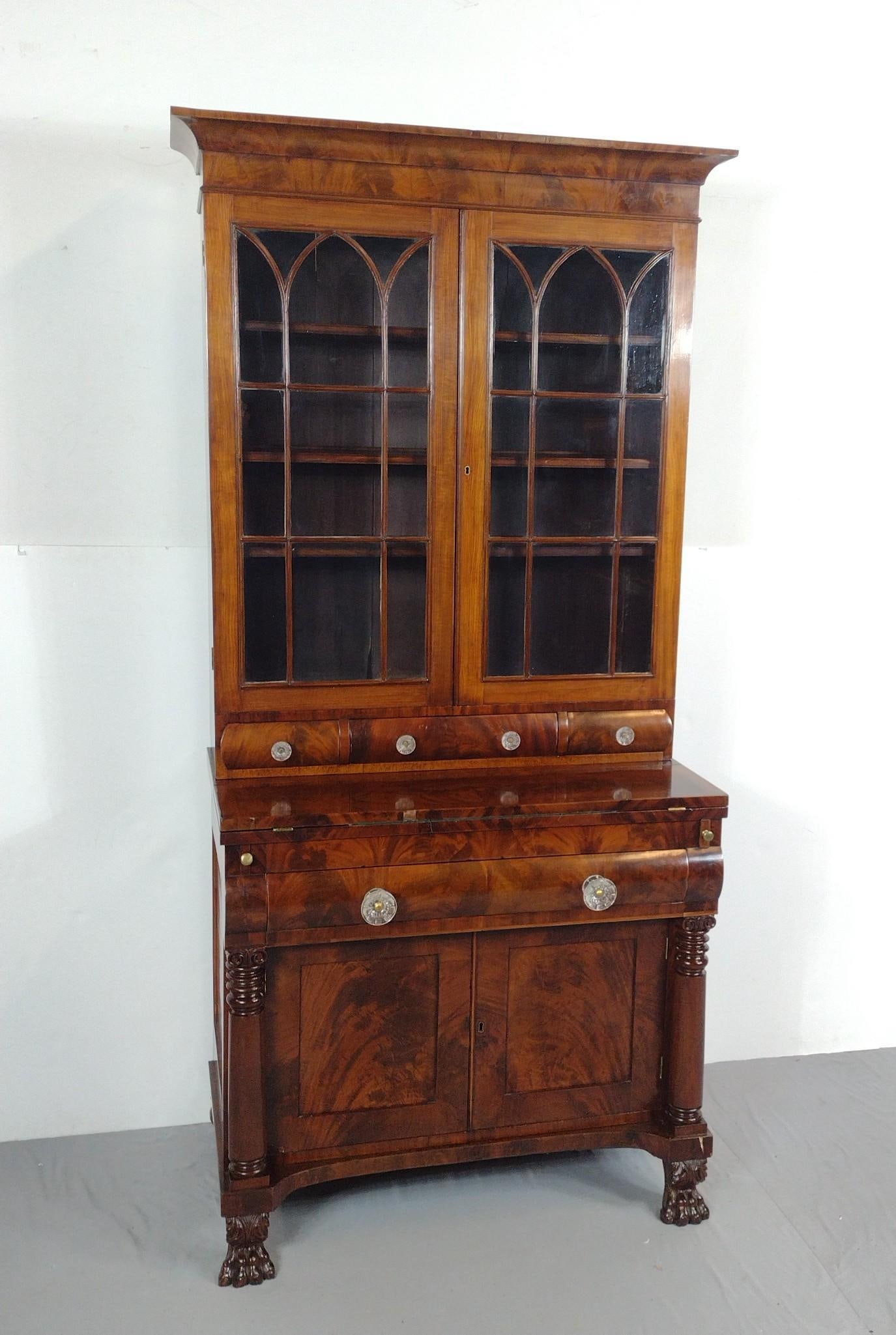 American Empire Desk and Bookcase c 1820-50 (1 of 8)