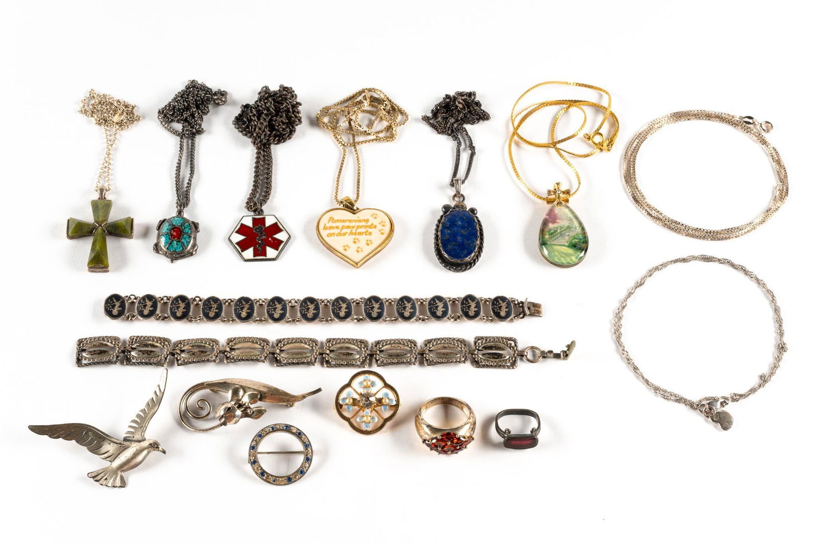 16 Pcs Sterling Jewelry Incl Necklaces (1 of 4)