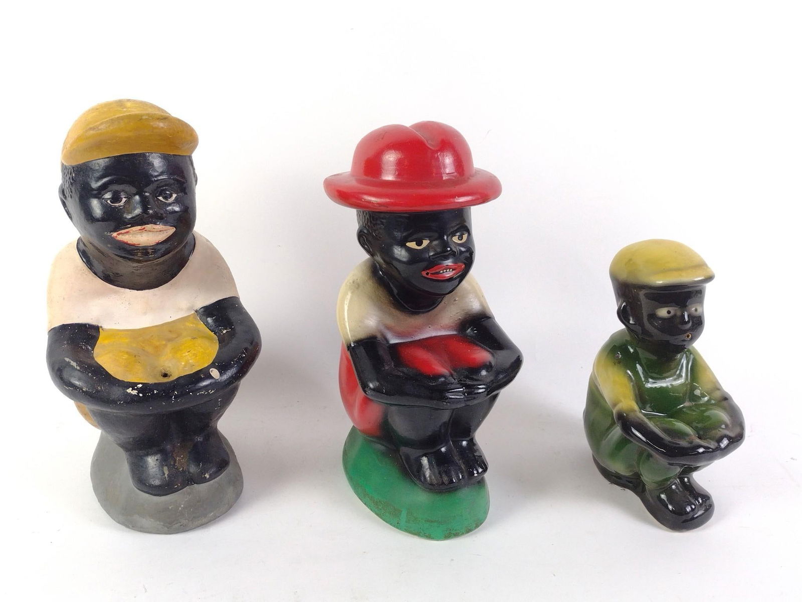 3 Black Americana Seated Boy Statues (1 of 3)
