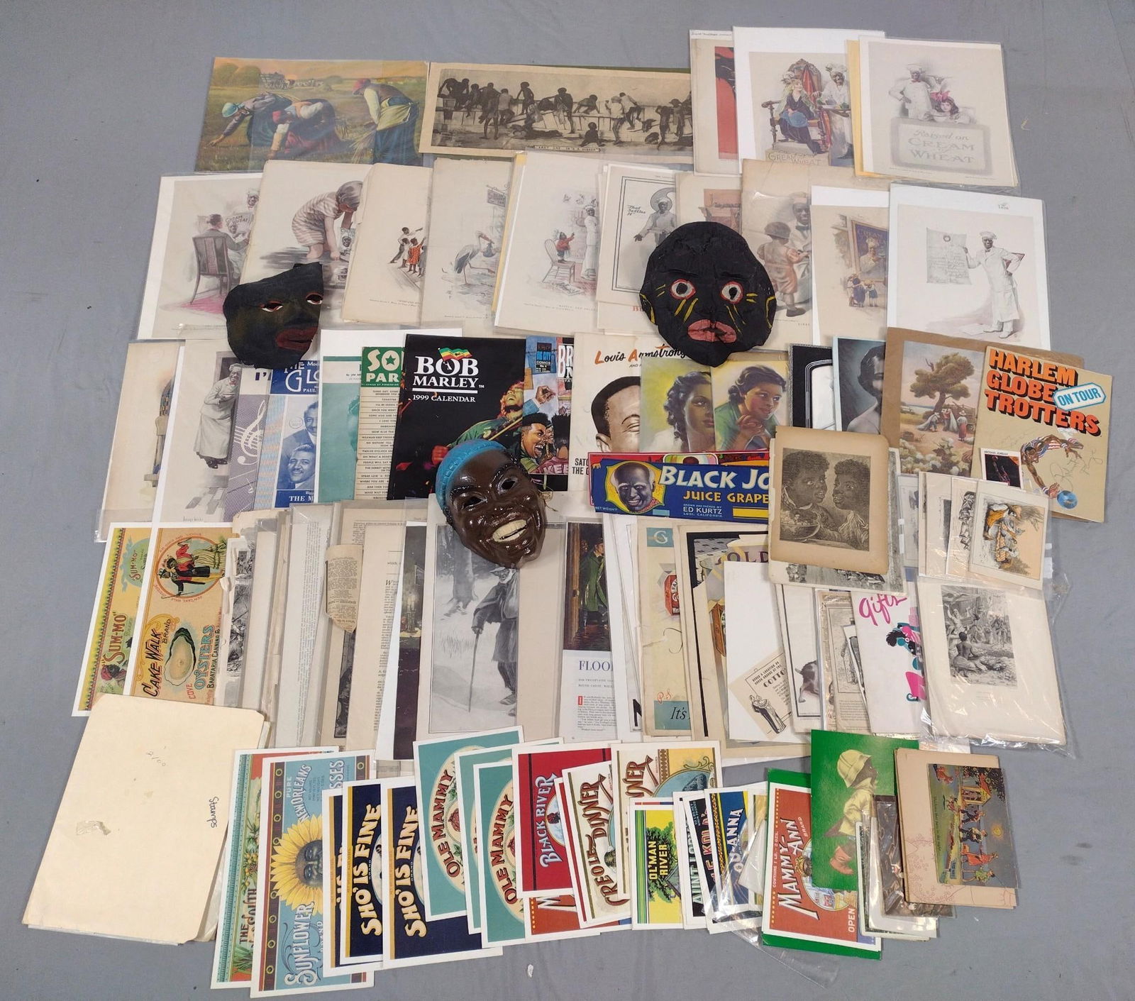 Grouping of Black Americana Ephemera and Masks (1 of 7)