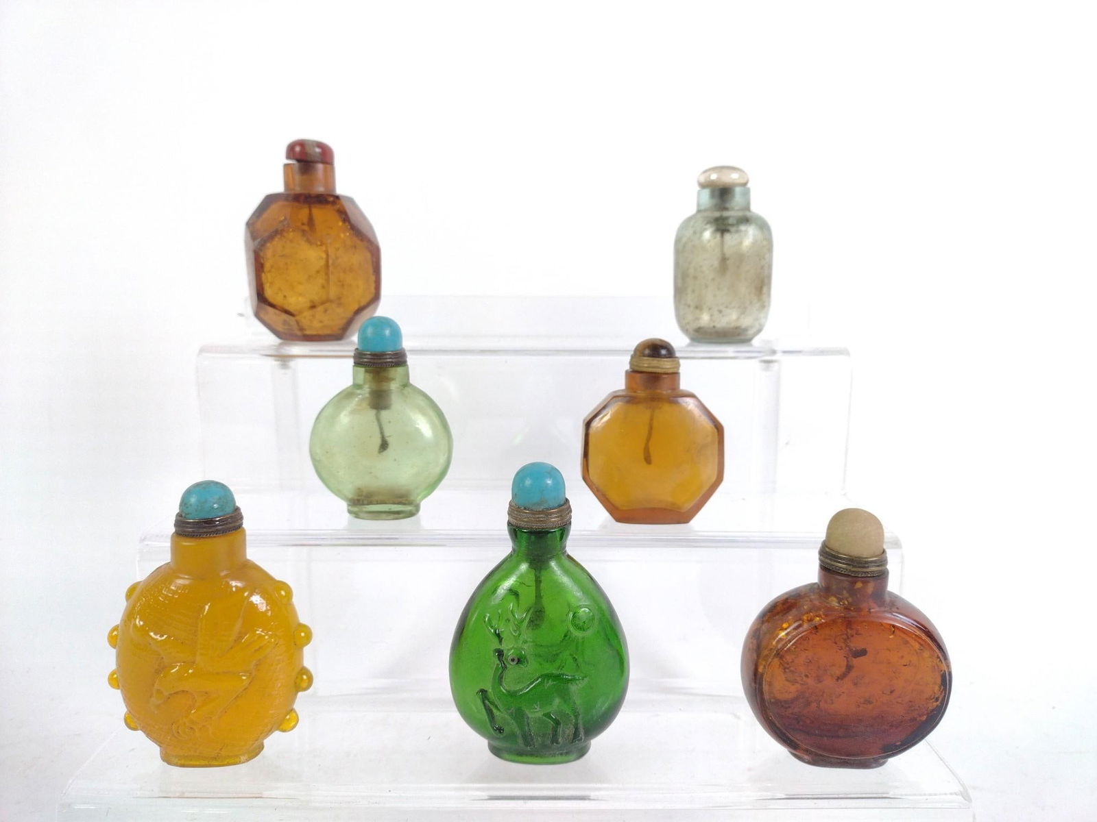 7 Chinese Glass Snuff Bottles (1 of 6)