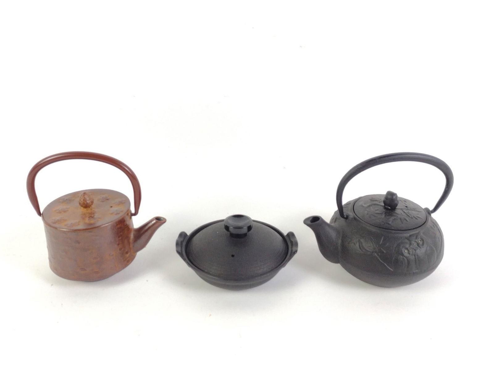 2 Asian Tea Pots and 1 Small Asian Skillet (1 of 6)