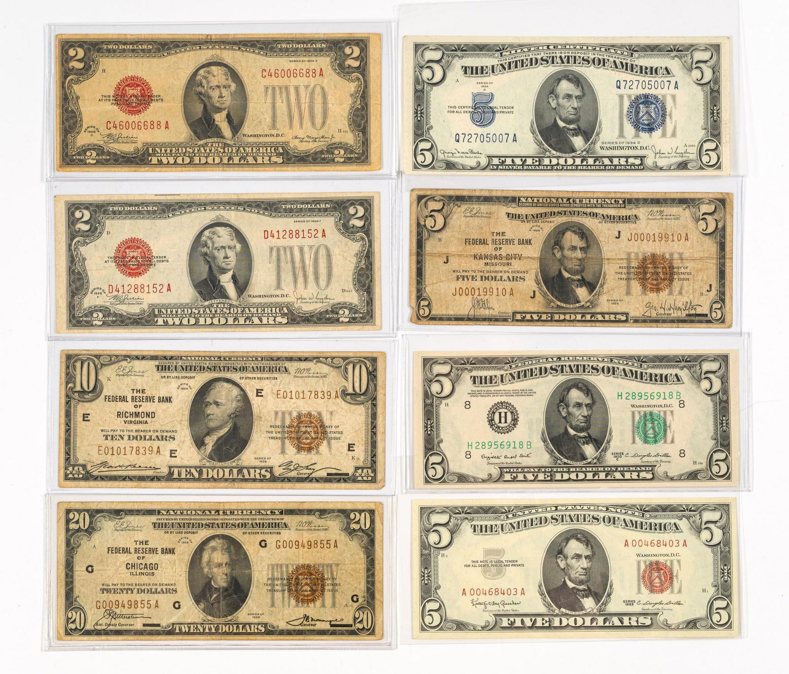 1929 National Currency And 1928 Legal Tender Bank Notes Silver Certificate (1 of 2)