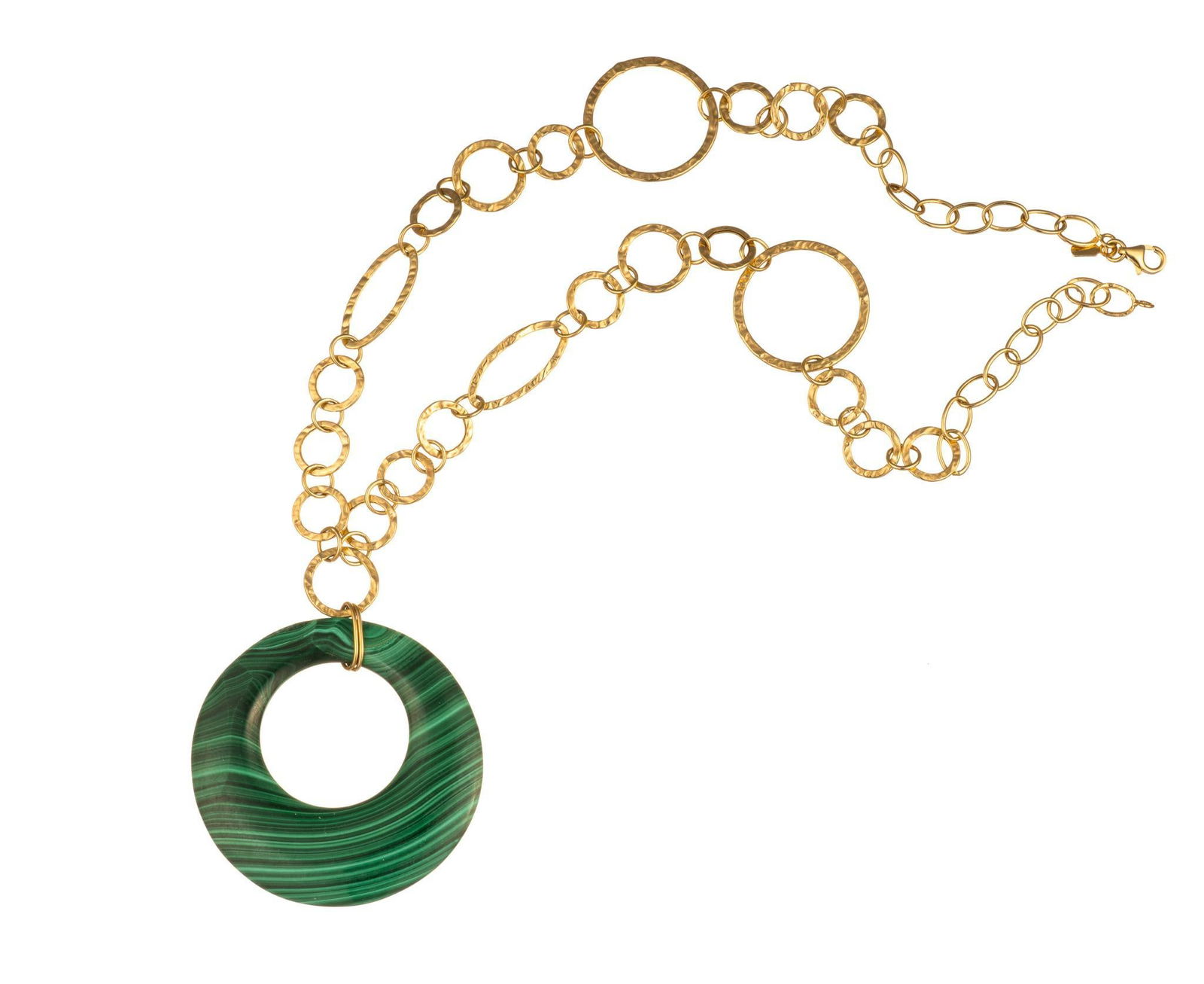 14K Gold and Malachite Pendant Necklace (1 of 3)