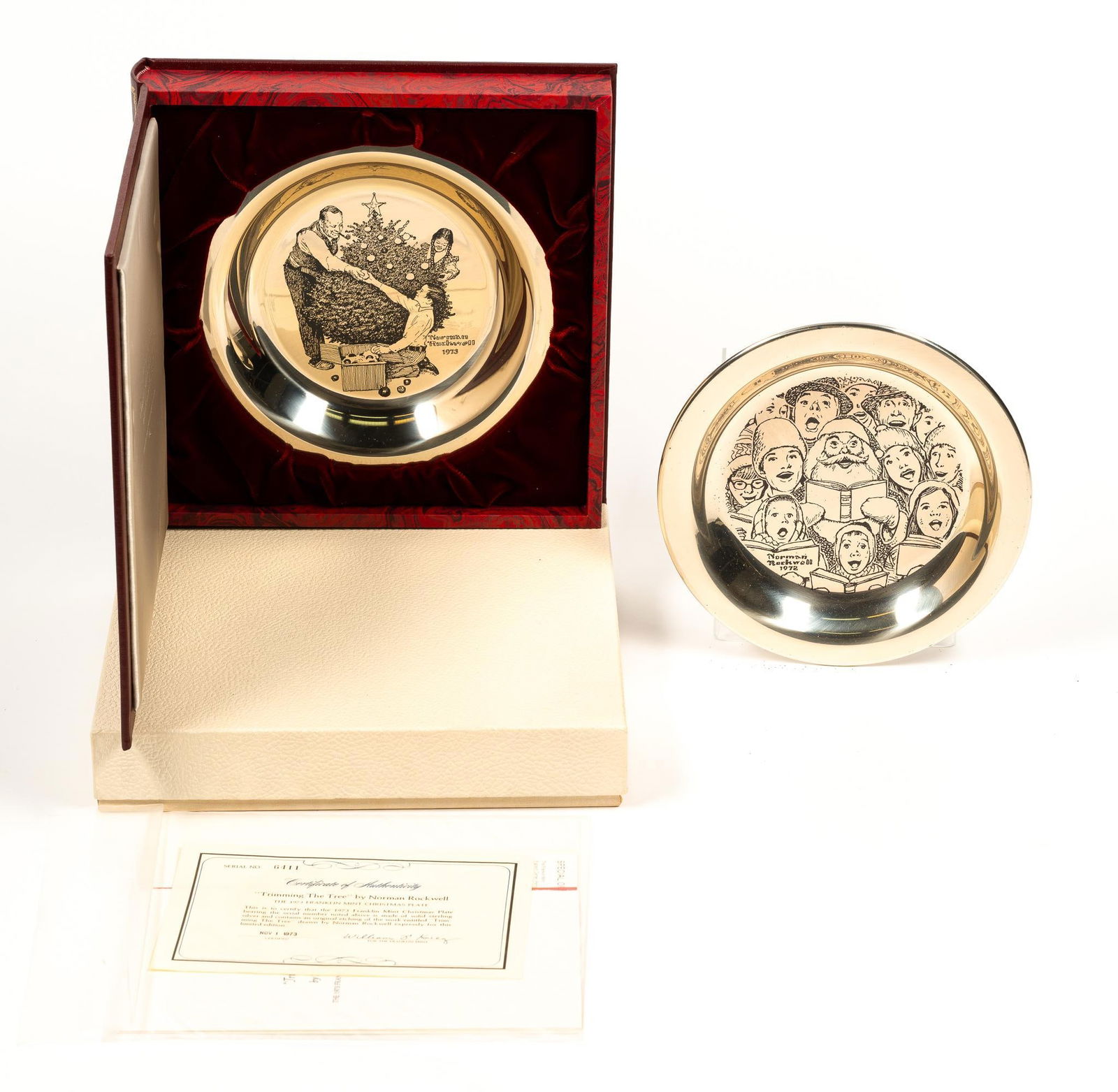 2 Limited Edition Normal Rockwell Sterling Silver Plates (1 of 4)