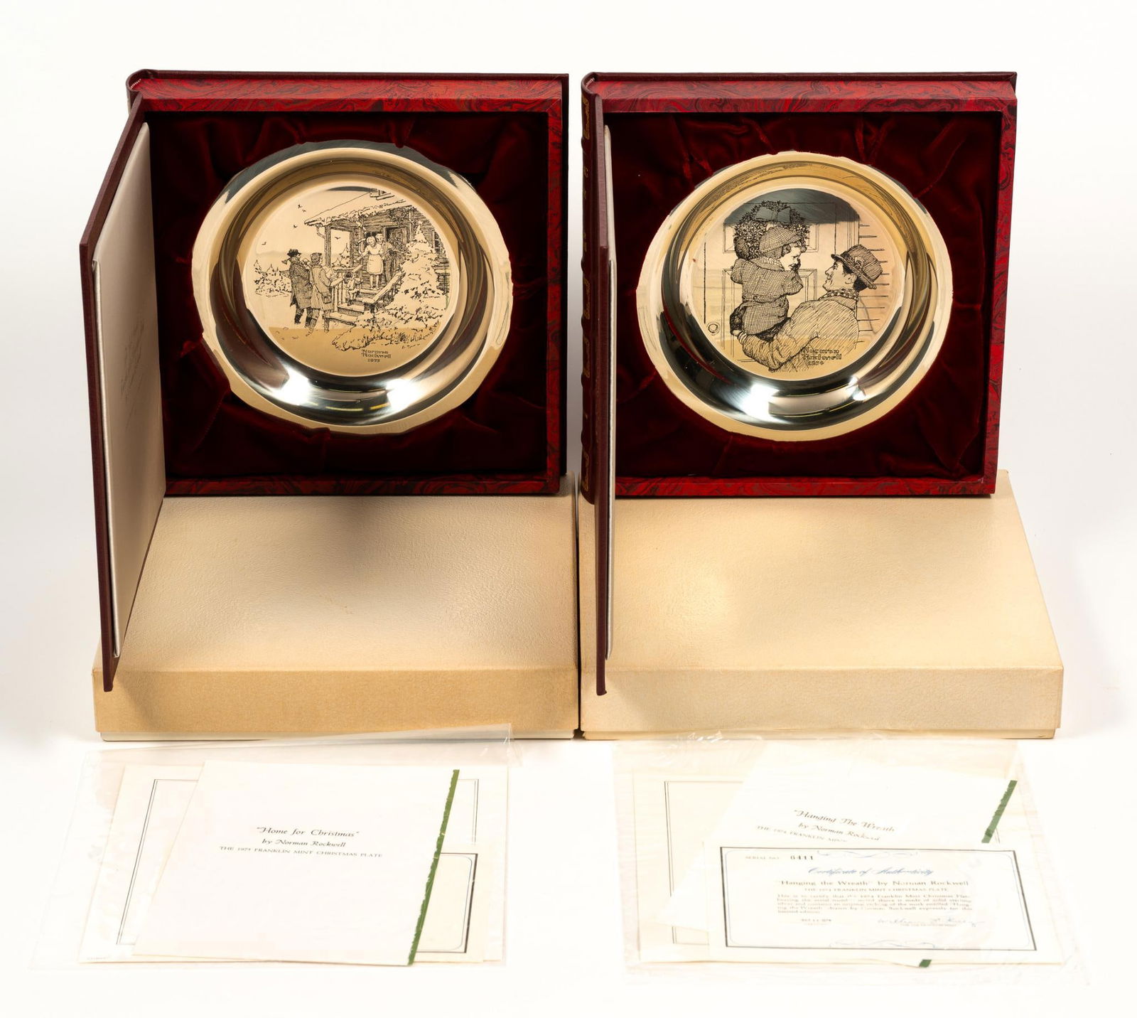 2 Limited Edition Normal Rockwell Sterling Silver Plates (1 of 3)