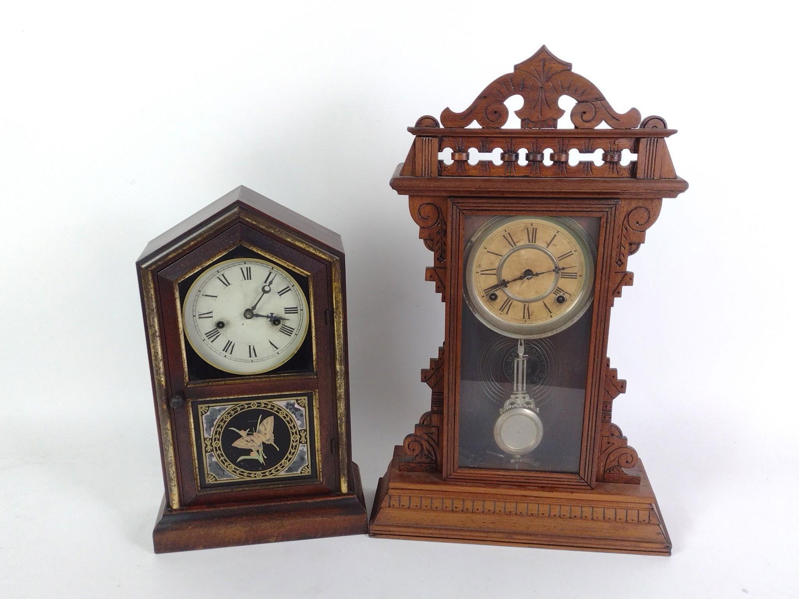 2 Wooden Mantle Clocks and Clock Oil (1 of 11)