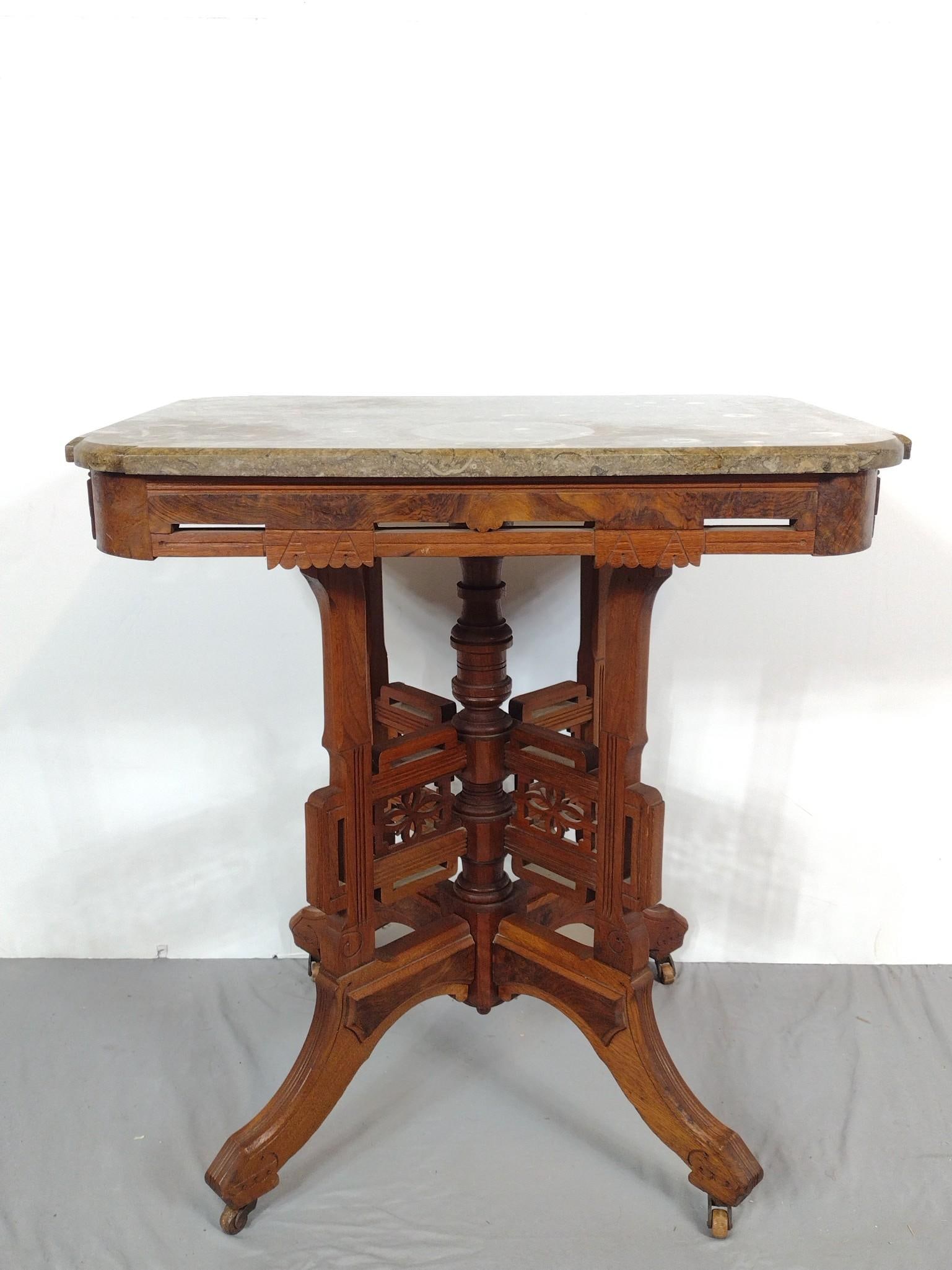 Victorian Marble Top Occasional Table (1 of 4)