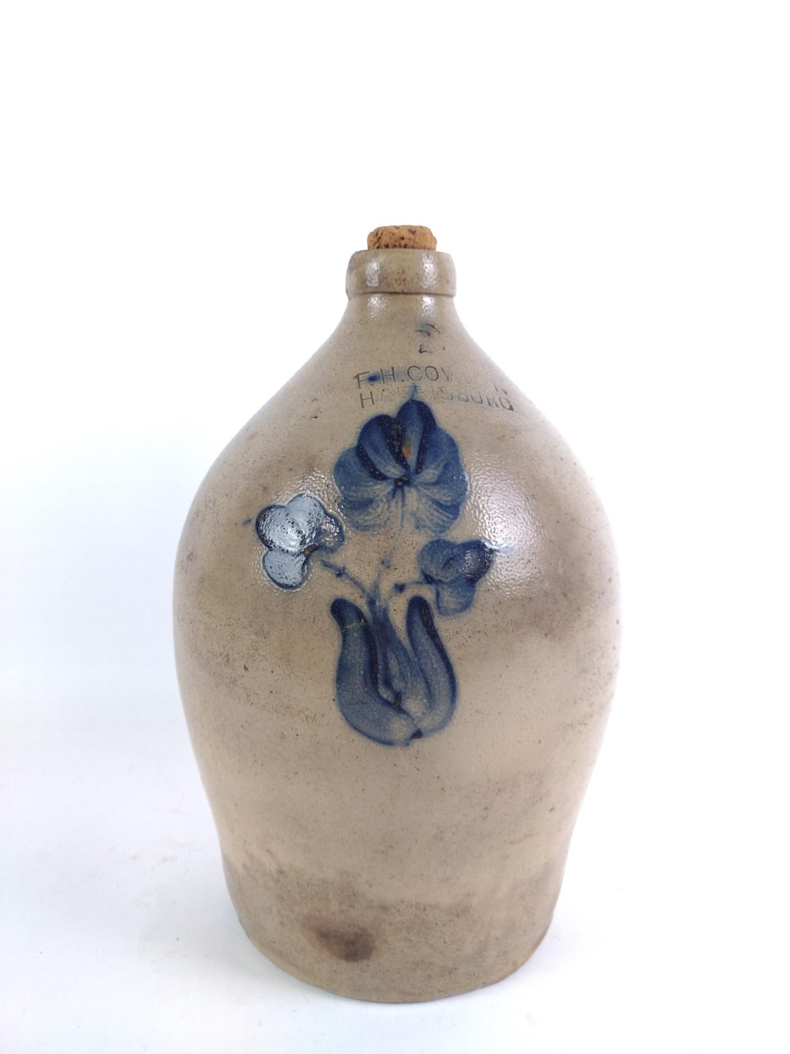 F. H. Cowden Cobalt Decorated Jug (1 of 5)