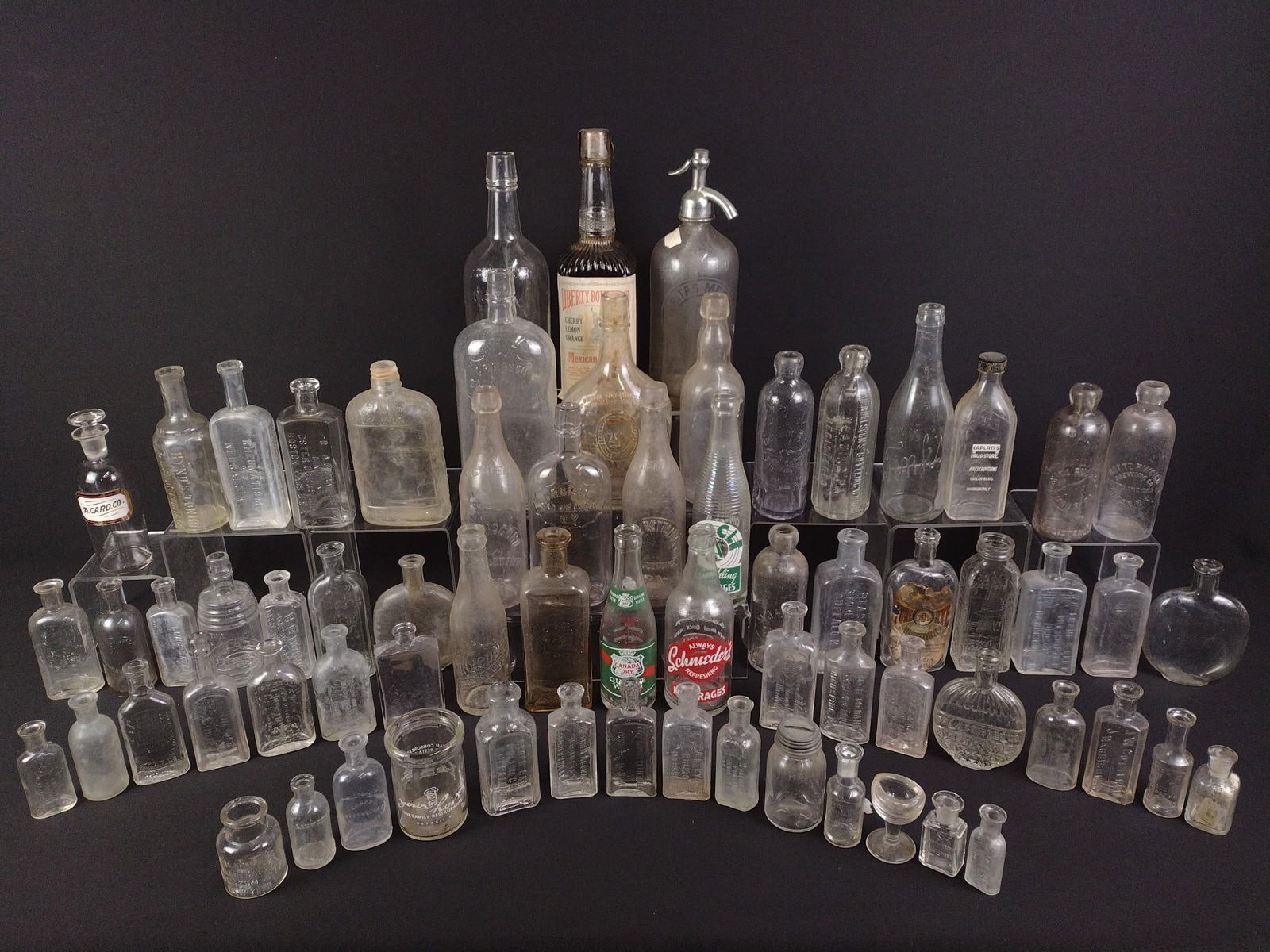 Grouping of Vintage Clear Glass Bottles (1 of 5)