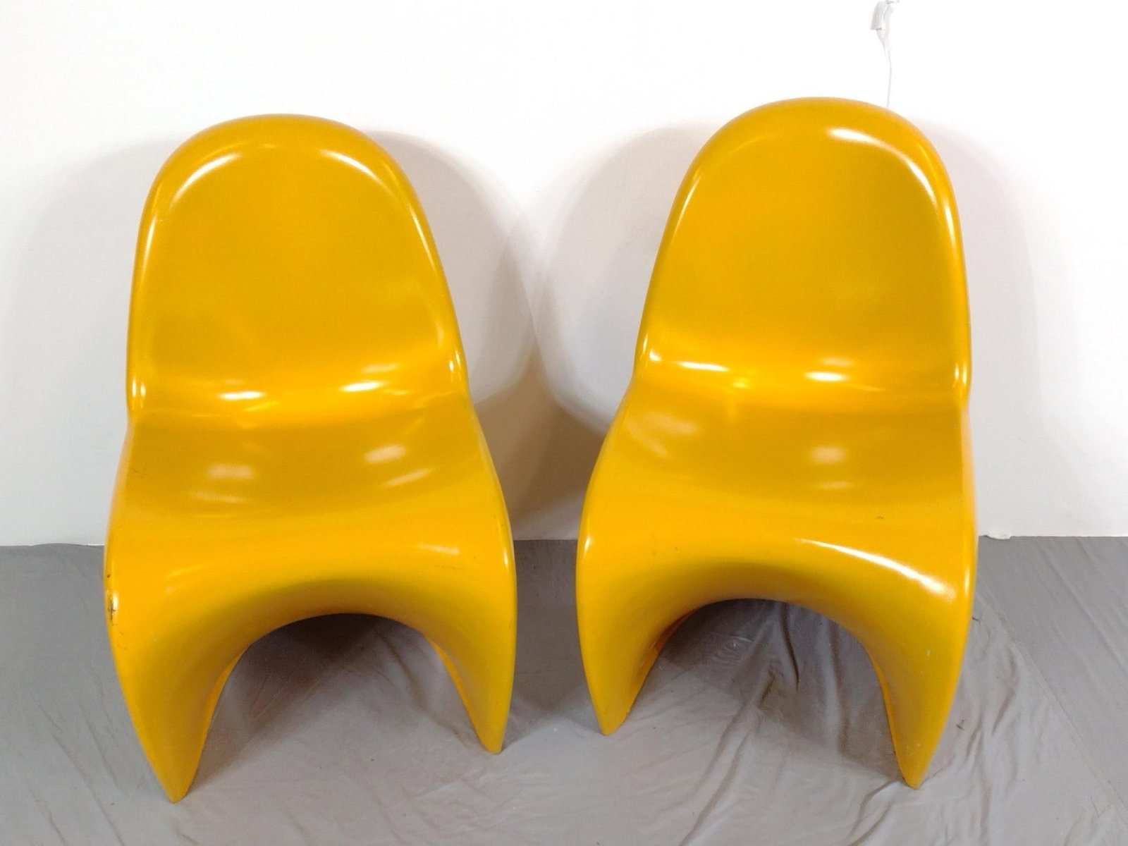 Pair Of Verner Panton Style Yellow MCM Chairs (1 of 7)