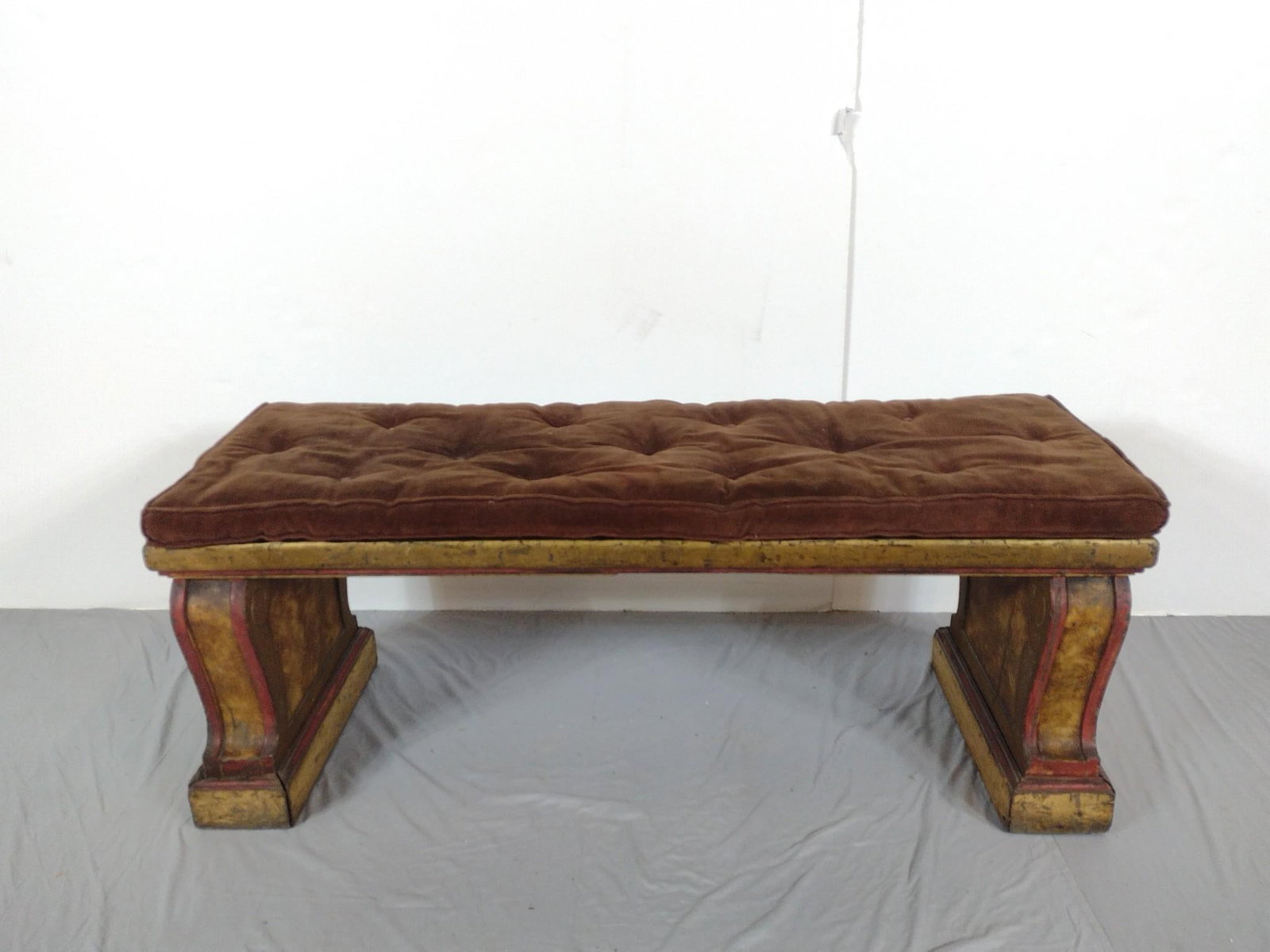 Bench From Victoria Theatre Harrisburg, PA: NOT ELIGIBLE FOR IN-HOUSE SHIPPING: See Terms for Shipping Options. Formerly opened in 1911 until 1939, located on Market Street in Harrisburg. Became ML Green Department Store. 51" wide X 18" deep X 