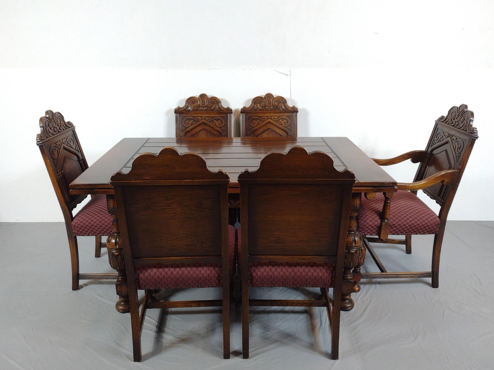 Baronial Jacobean Revival Dining Room Table & Chairs (1 of 10)