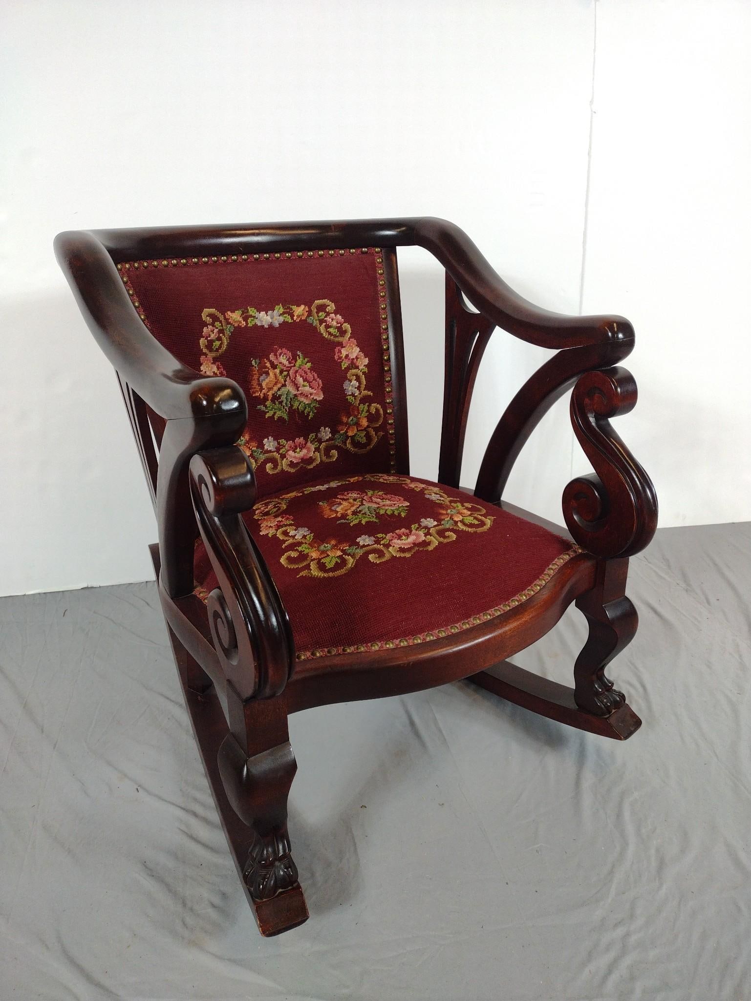 Colonial Revival Empire Style Rocking Armchair (1 of 5)