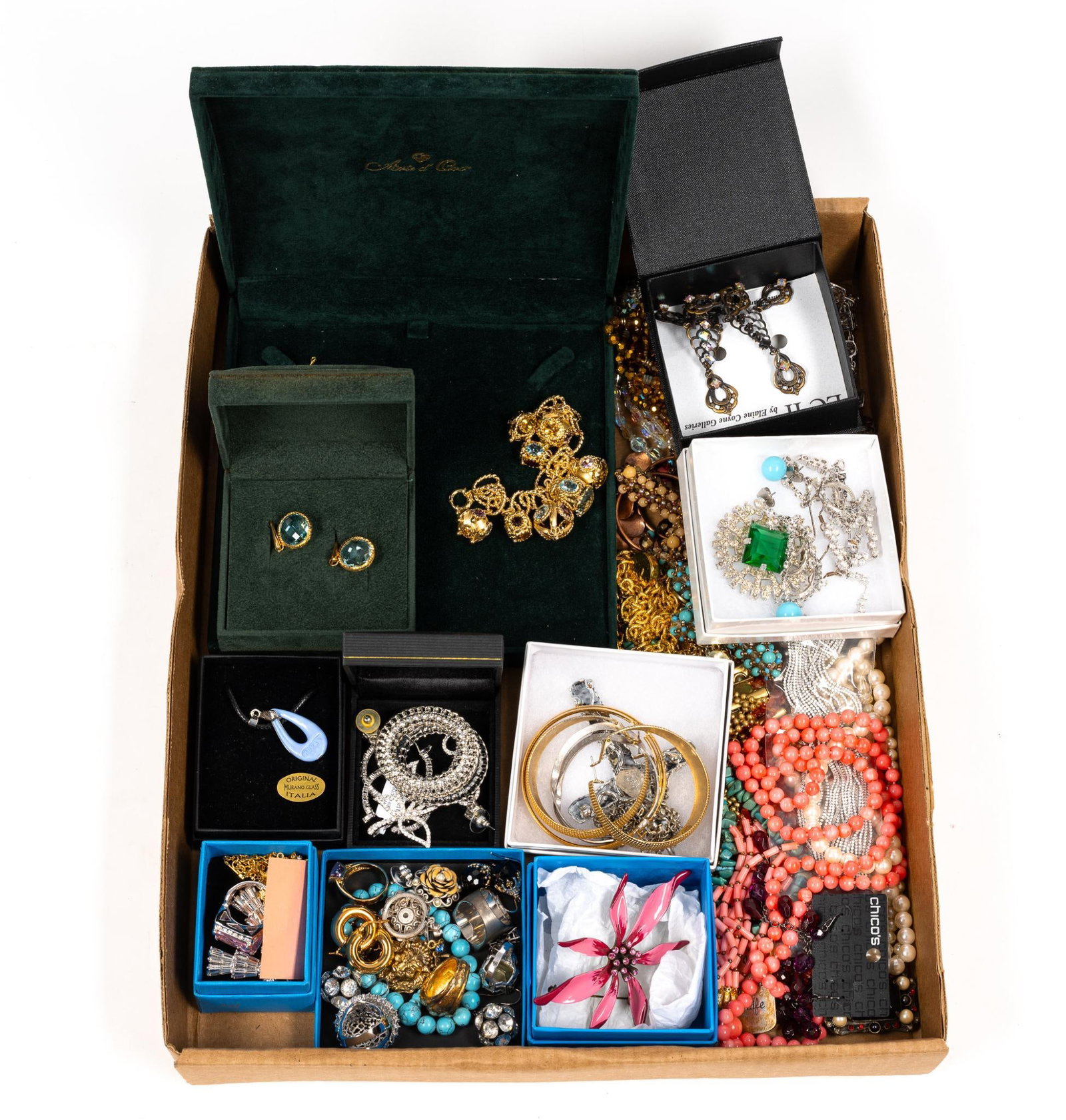 Lot of Costume Jewelry: Includes Chico's, Murano Glass, Arte d'Oro, and more.