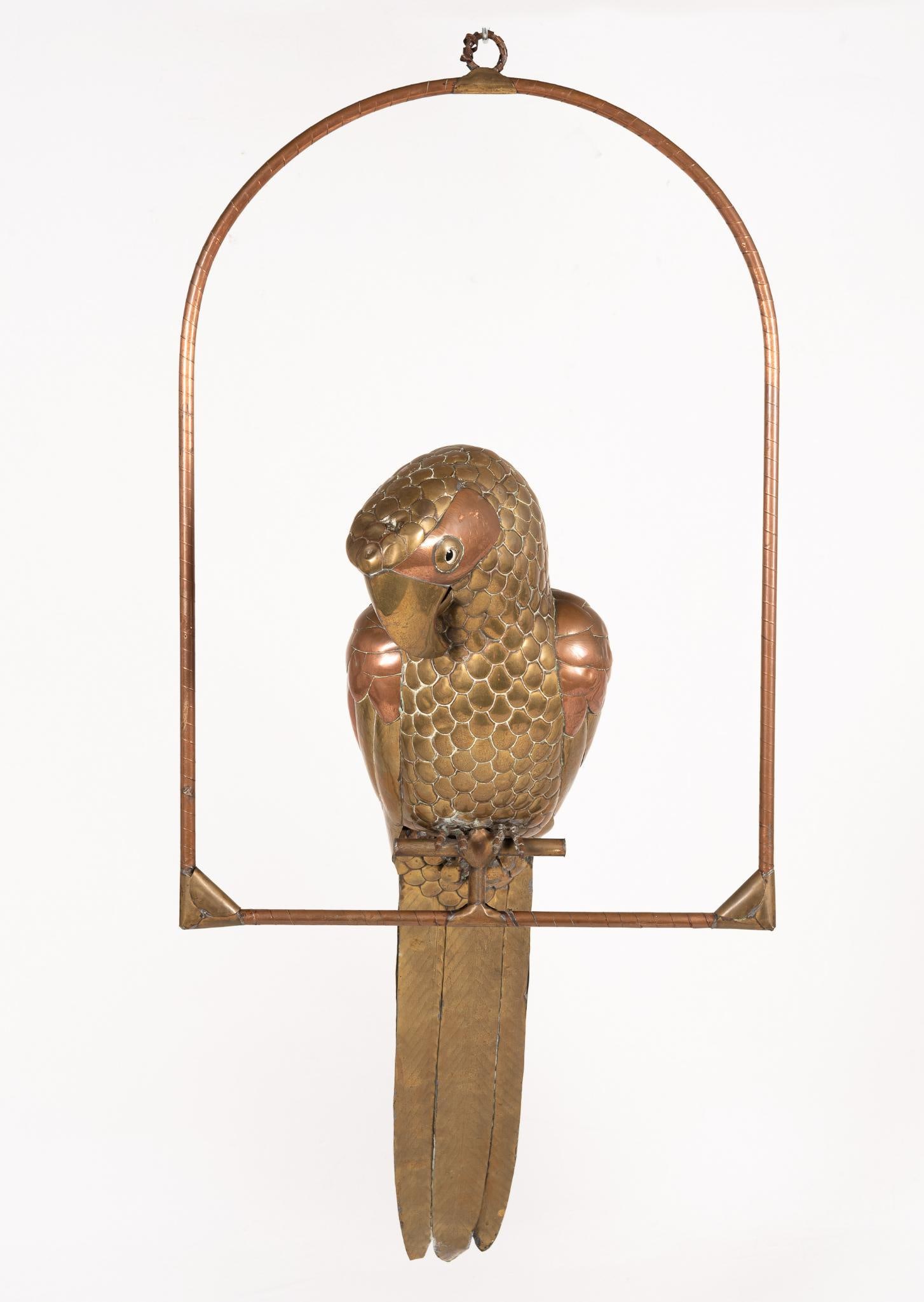 Sergio Bustamante Brass & Copper Hanging Parrot (1 of 6)