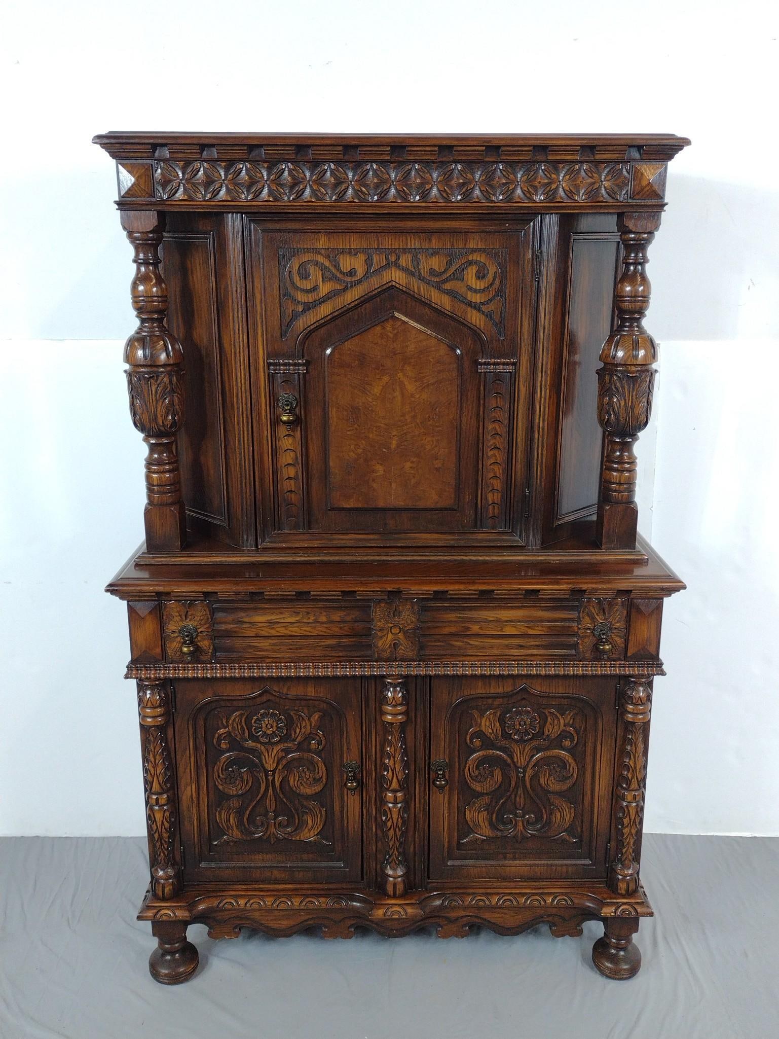 Baronial Jacobean Revival Court Cupboard (1 of 5)