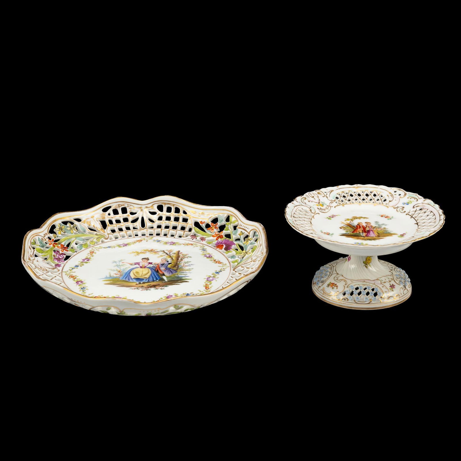 2 Pcs Dresden Porcelain (1 of 10)