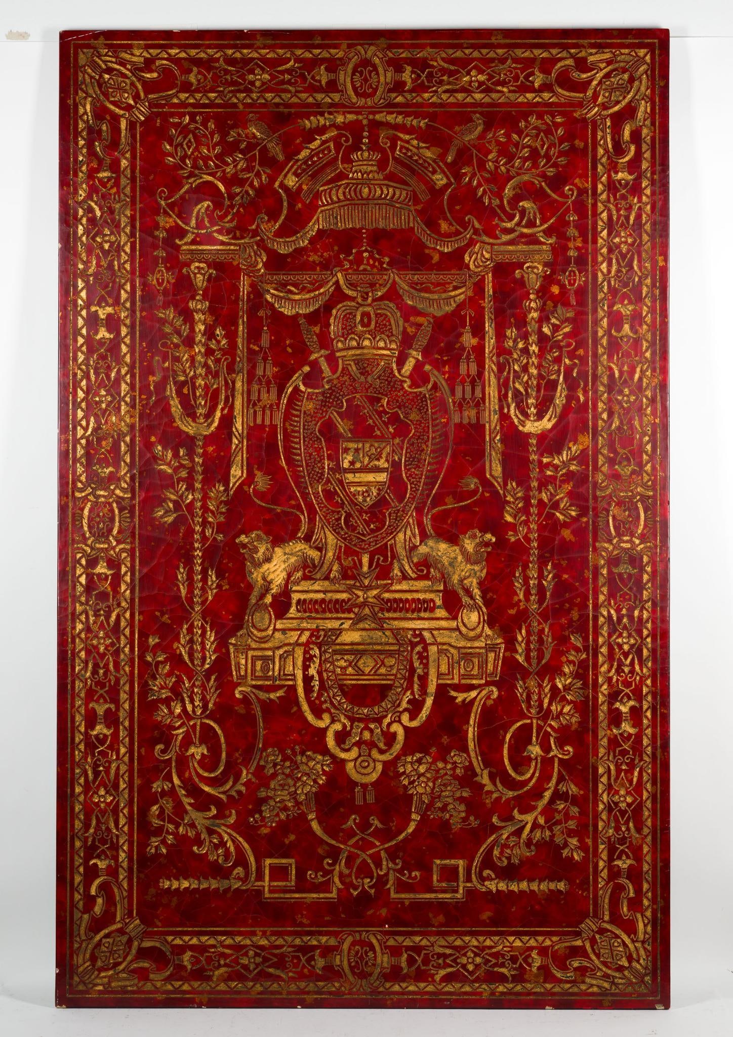 Large Asian Decorative Engraved Panel (1 of 2)