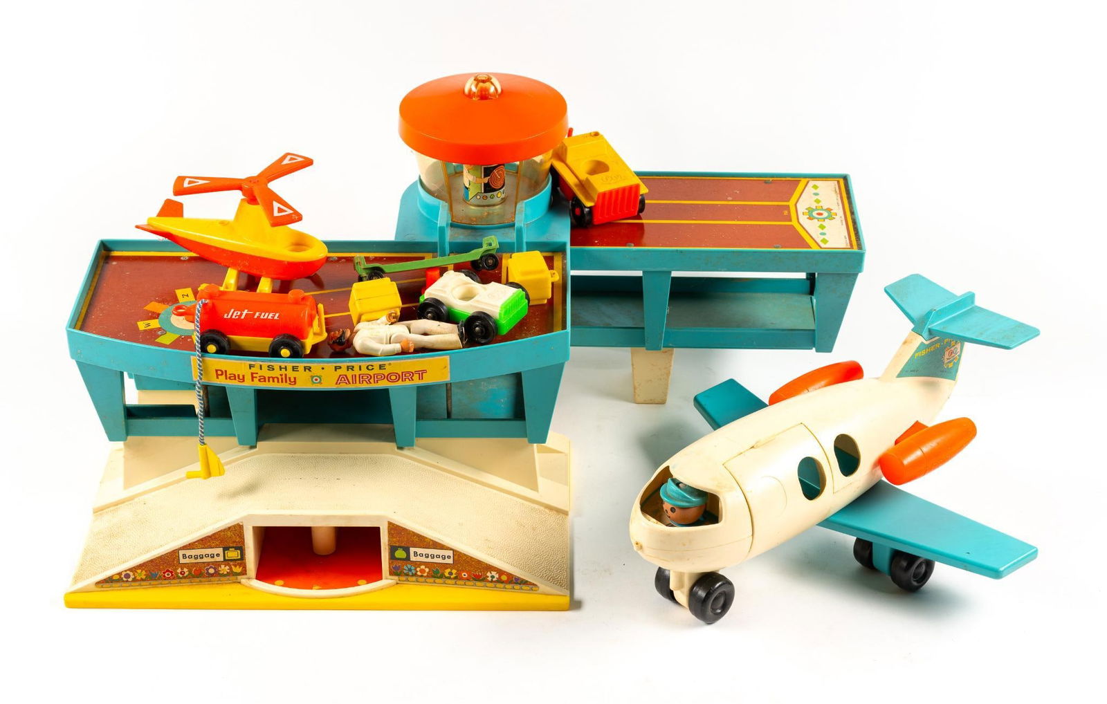 Vintage Fisher Price Play Family Airport: With accessories.